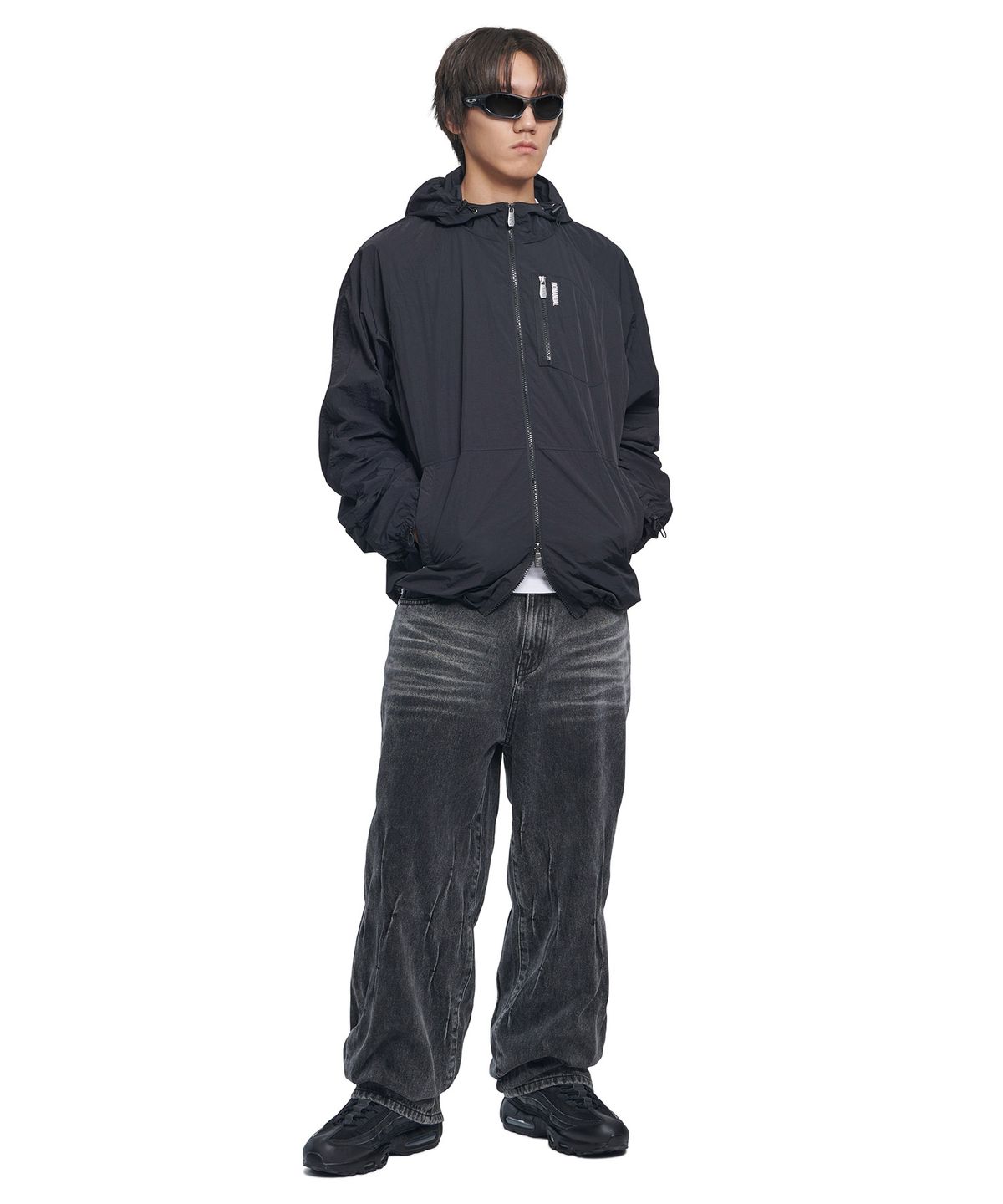 노매뉴얼(NOMANUAL) SAIL WIND SHELL - BLACK