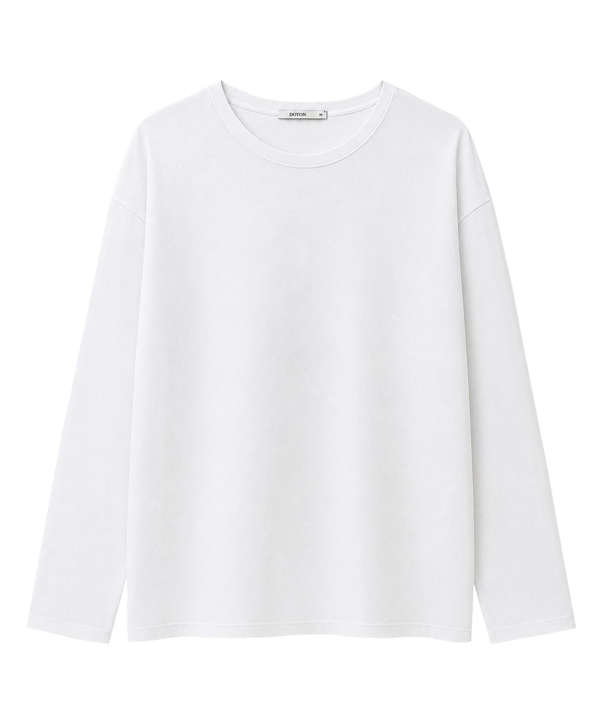 도톤(DOTON) 레귤러 실켓 무지 롱 슬리브(White)