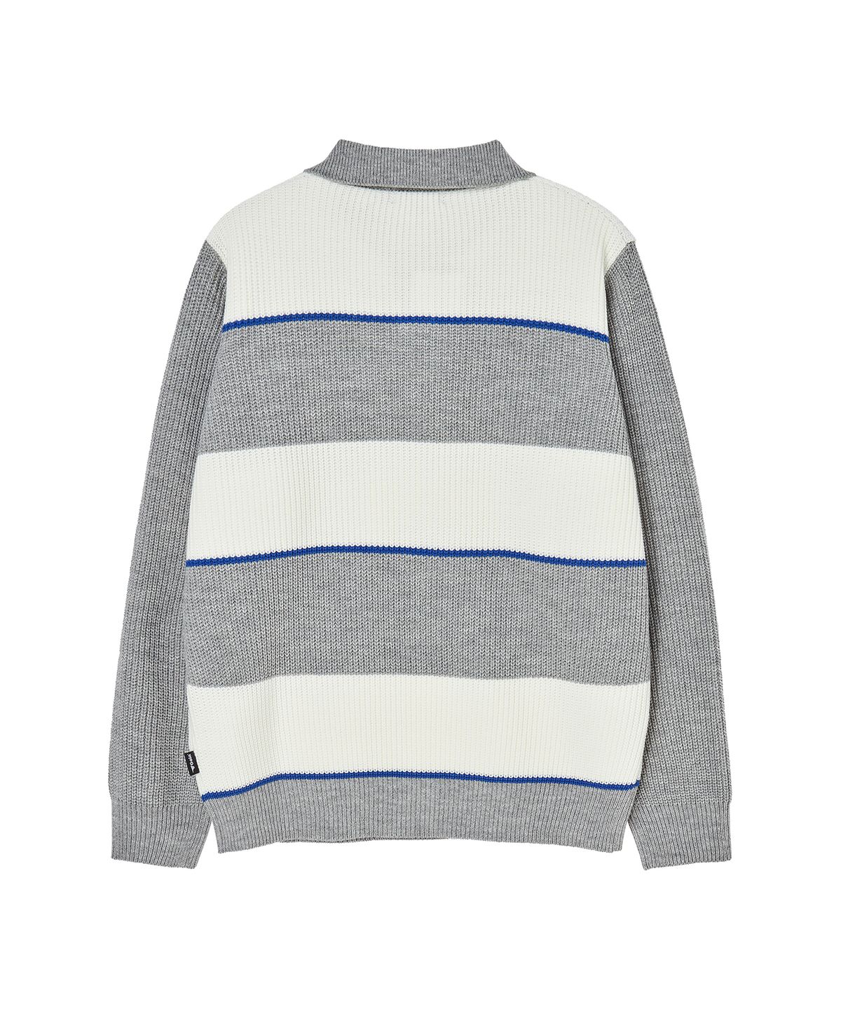 골라(GOLA) STRIPE COLLAR KNIT [MELANGE GREY]