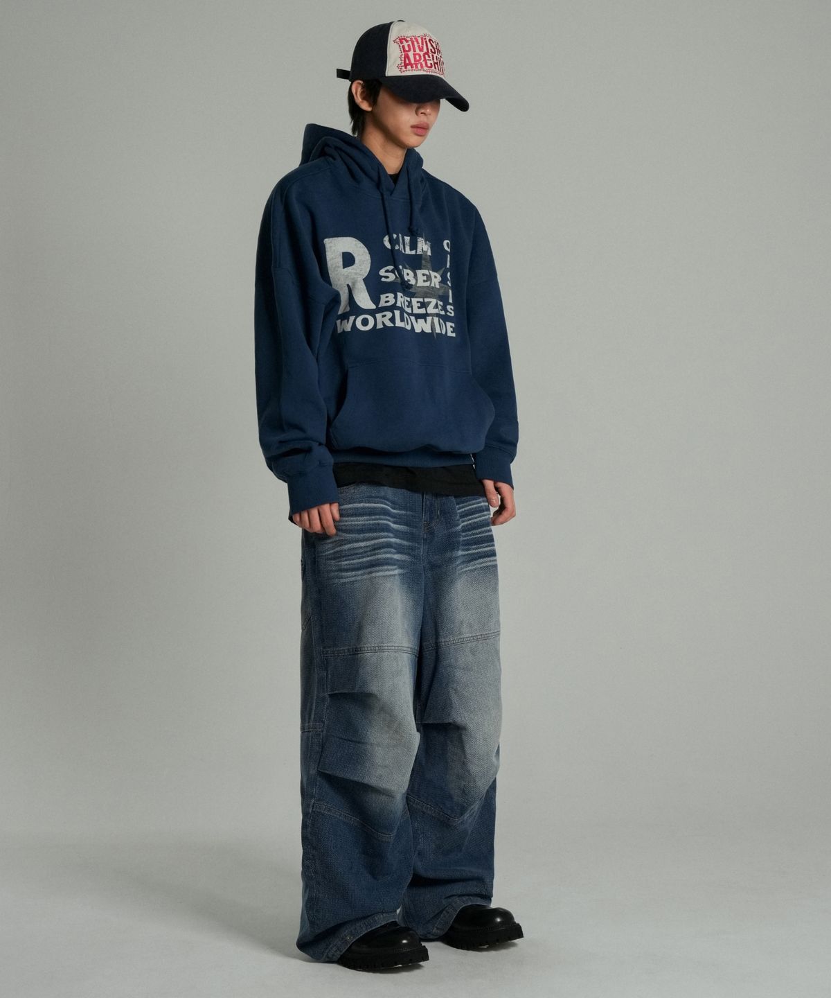 아이돈워너셀(IDWS) Refresh Point Hoodie Navy