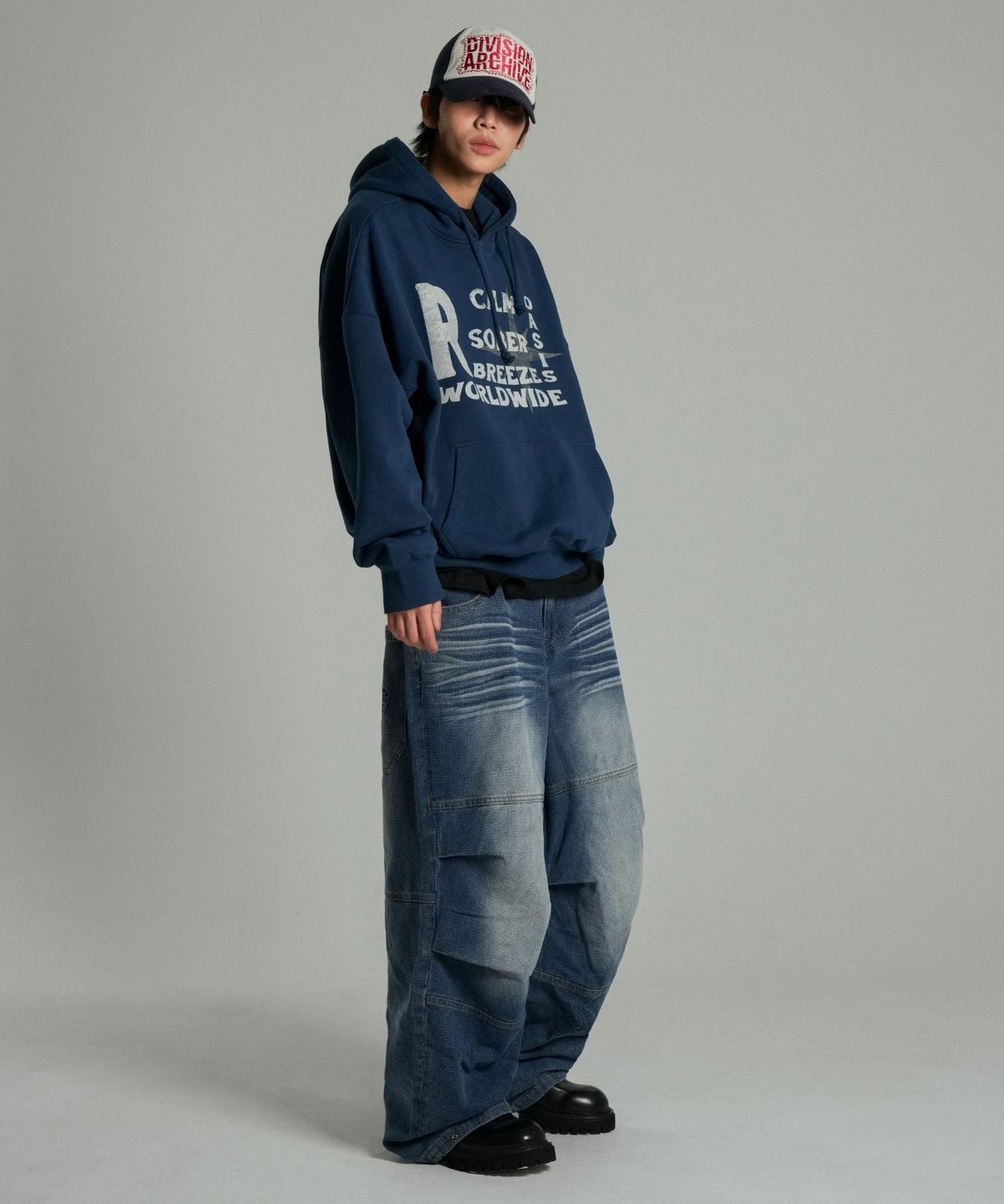 아이돈워너셀(IDWS) Refresh Point Hoodie Navy