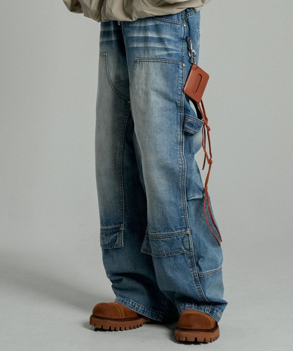 아이돈워너셀(IDWS) Overlap Carpenter Denim Pants Indigo