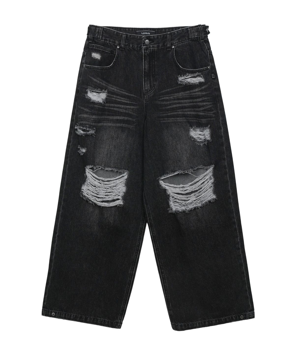 아이돈워너셀(IDWS) Solar Damage Maxi Denim Pants Black