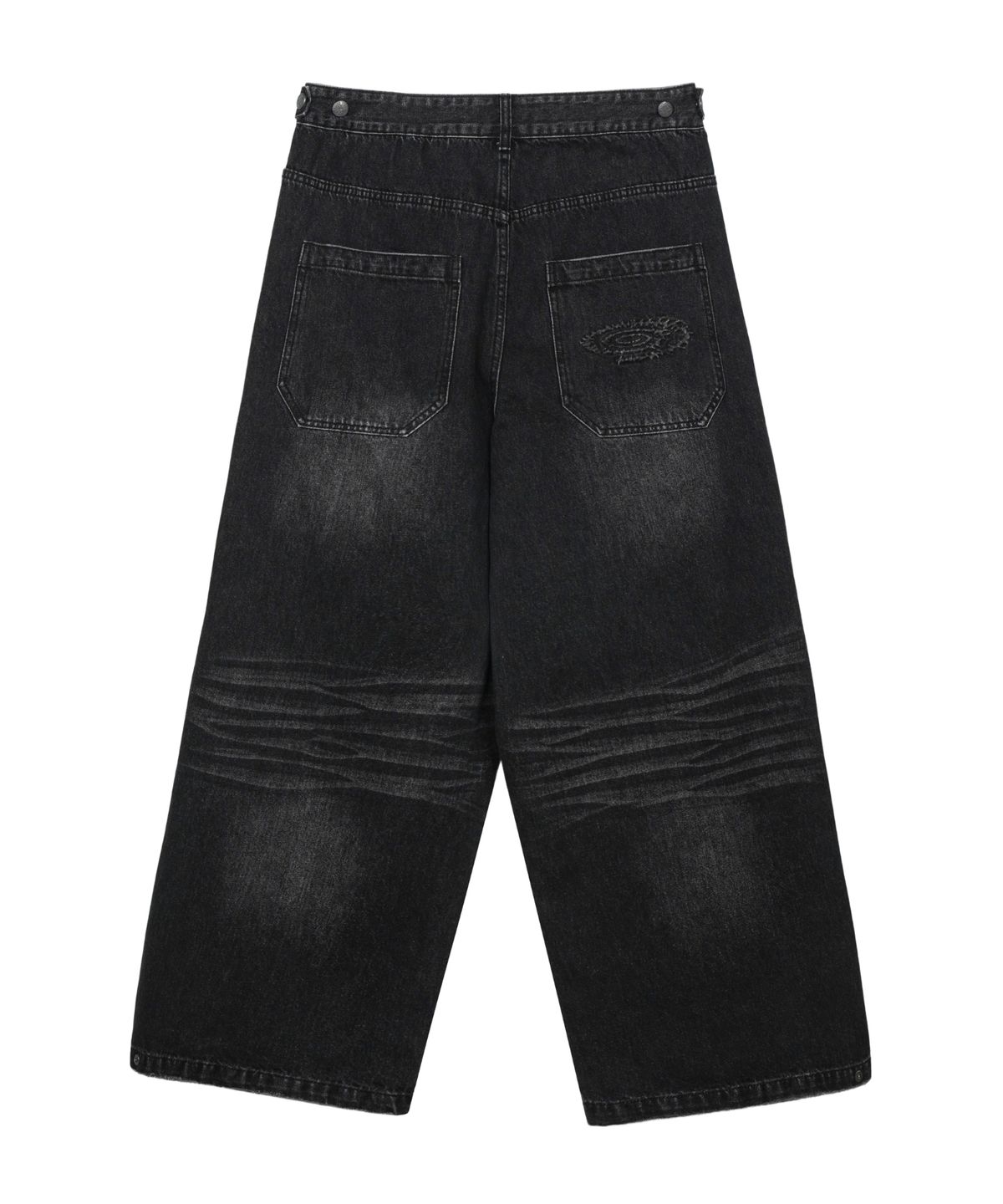 아이돈워너셀(IDWS) Solar Damage Maxi Denim Pants Black