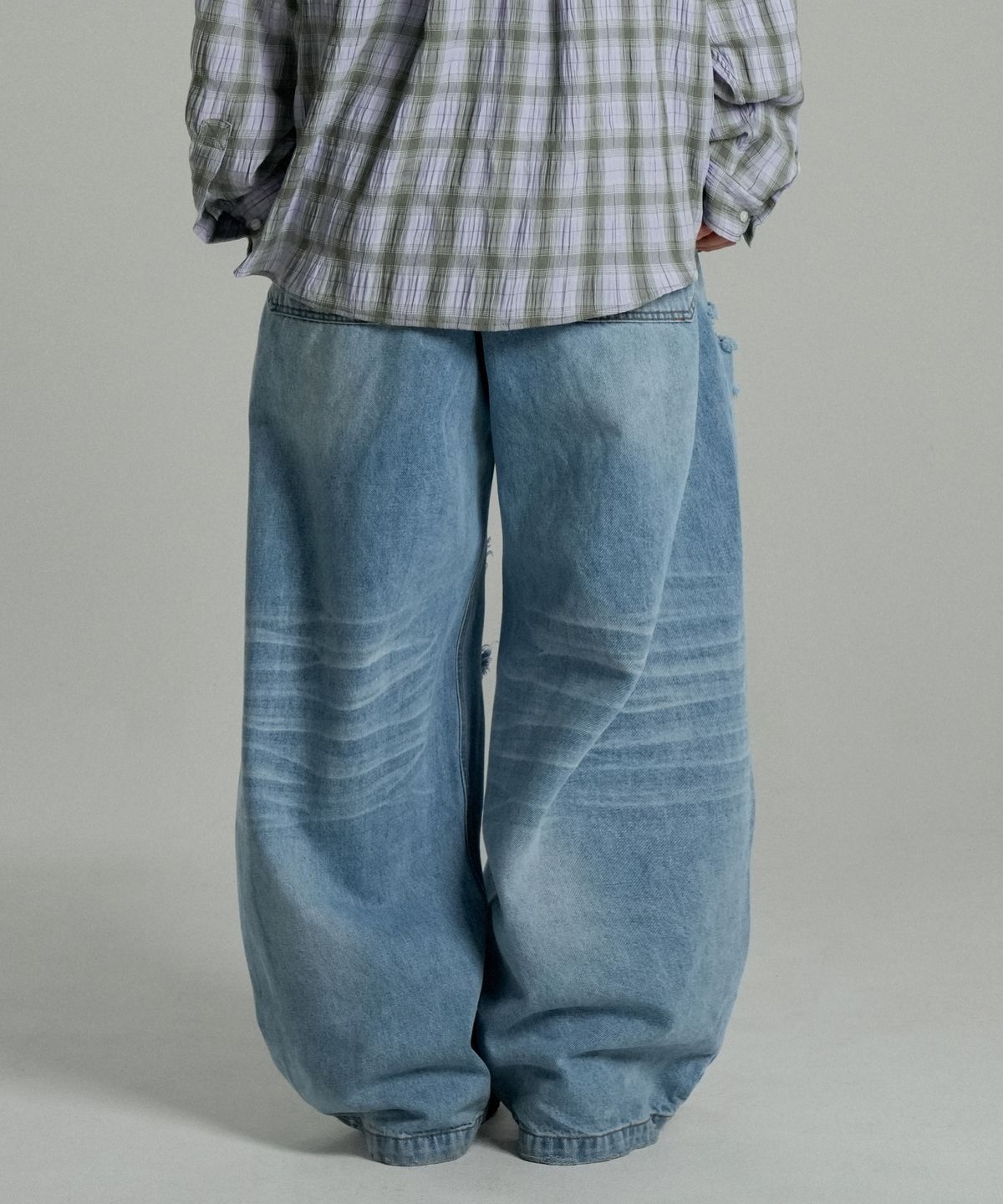 아이돈워너셀(IDWS) Solar Damage Maxi Denim Pants Indigo