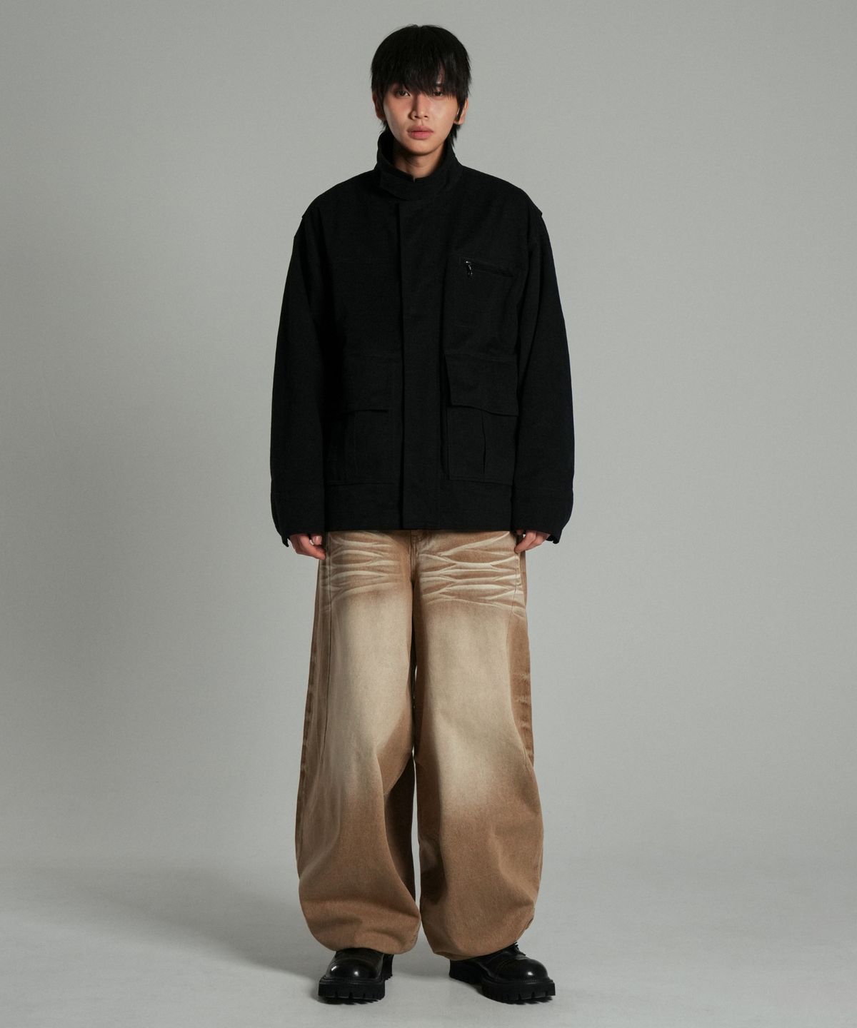 아이돈워너셀(IDWS) Axel Denim Balloon Pants Beige