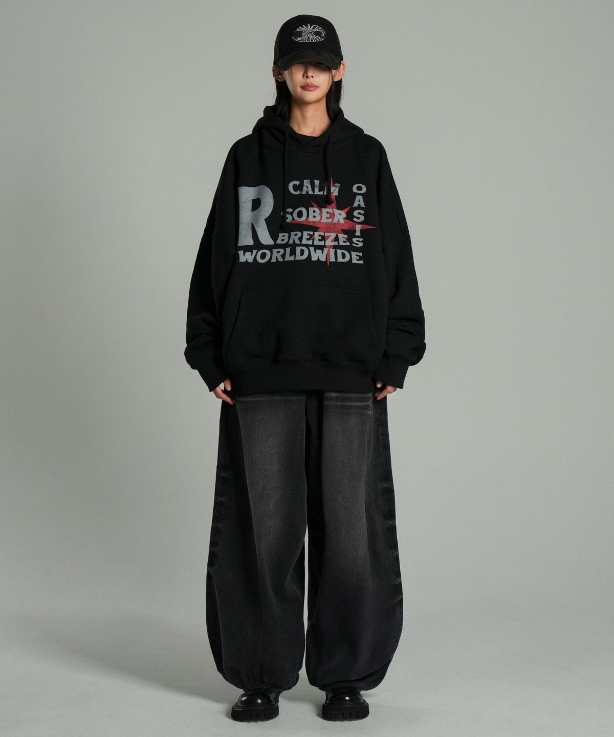아이돈워너셀(IDWS) Axel Denim Balloon Pants Black