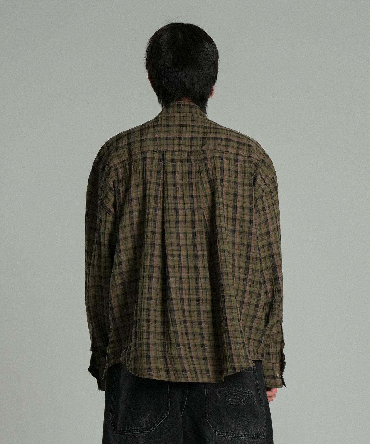 아이돈워너셀(IDWS) Terrace Check Shirt Khaki