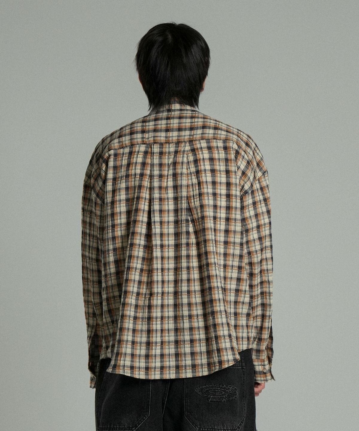 아이돈워너셀(IDWS) Terrace Check Shirt Beige