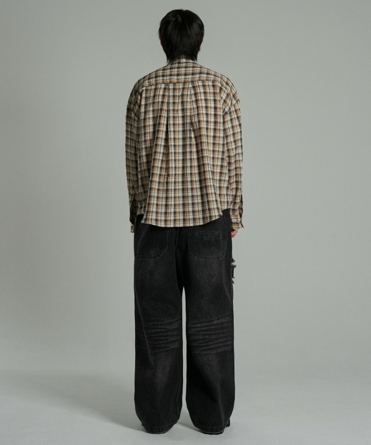 아이돈워너셀(IDWS) Terrace Check Shirt Beige