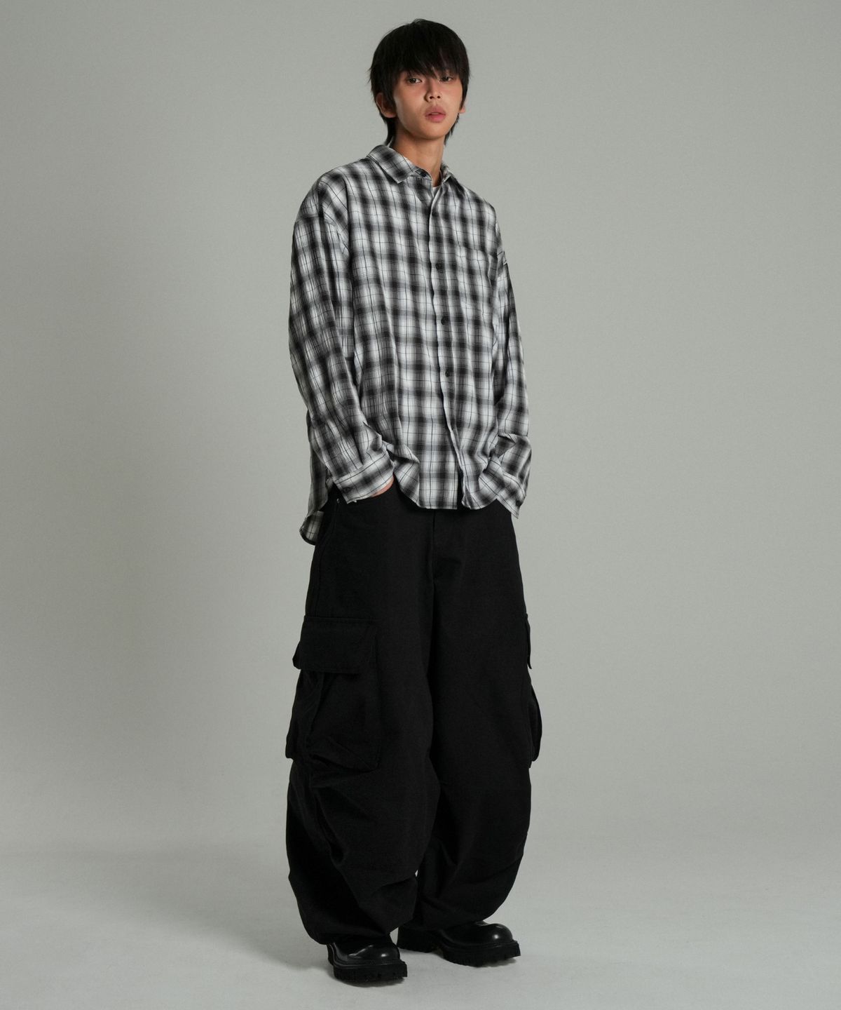 아이돈워너셀(IDWS) Terrace Check Shirt Black
