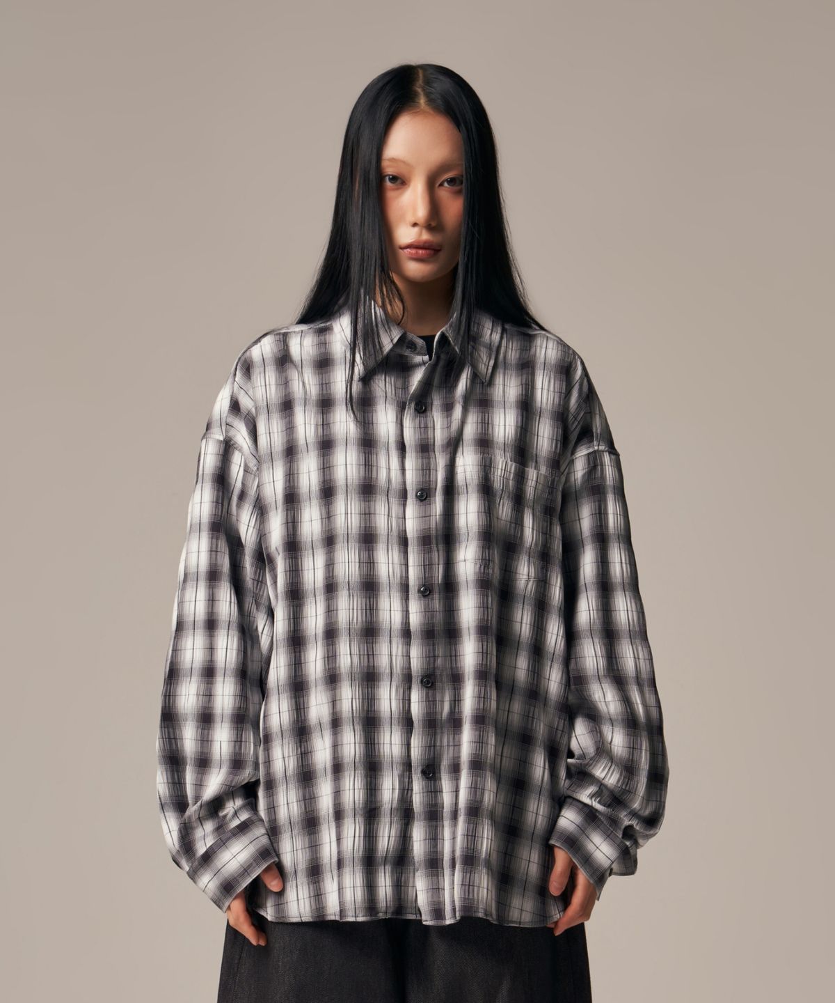 아이돈워너셀(IDWS) Terrace Check Shirt Black
