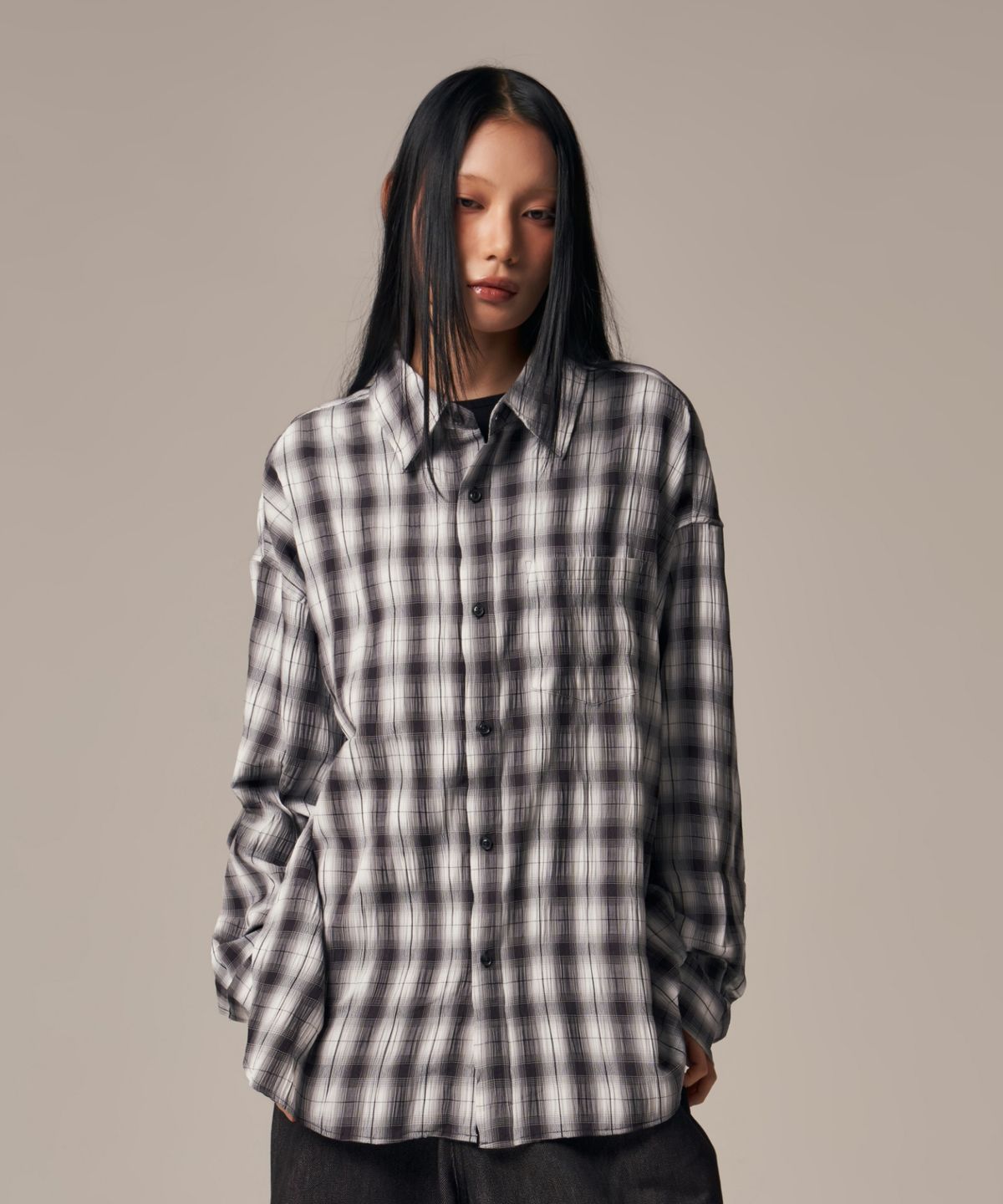 아이돈워너셀(IDWS) Terrace Check Shirt Black