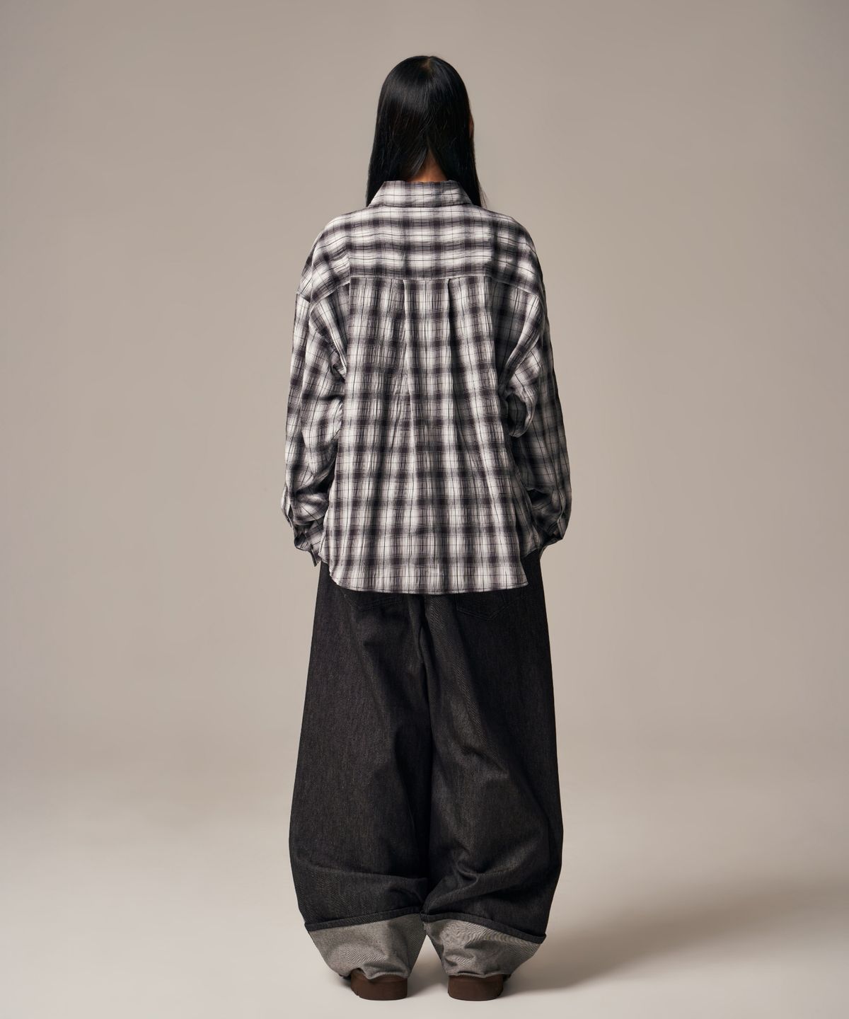 아이돈워너셀(IDWS) Terrace Check Shirt Black