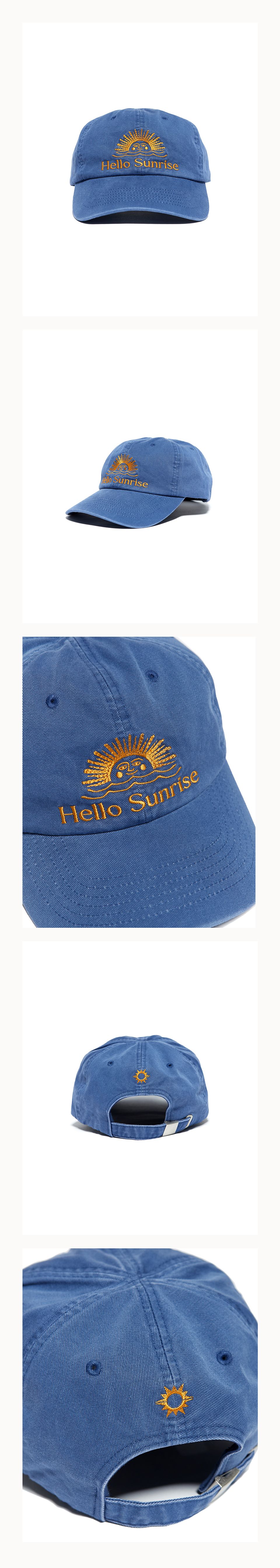 헬로 선라이즈(HELLO SUNRISE) Washed OG Logo Ball Cap_Ocean