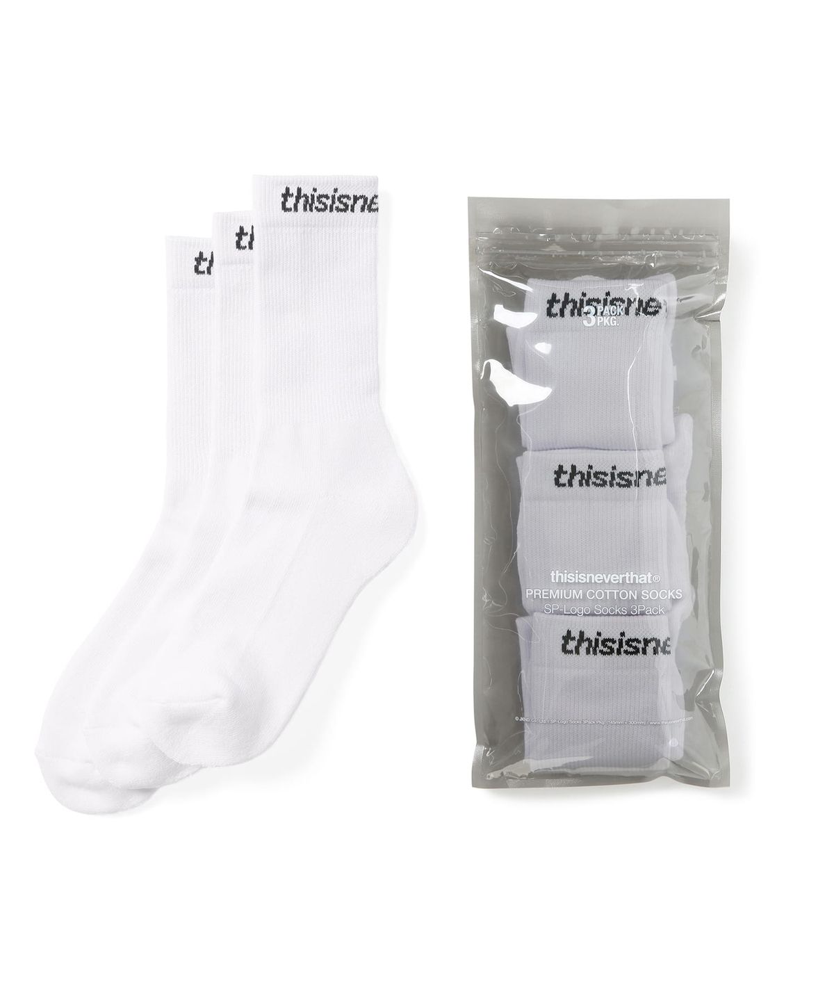 디스이즈네버댓(THISISNEVERTHAT) SP-Logo Socks 3Pack White