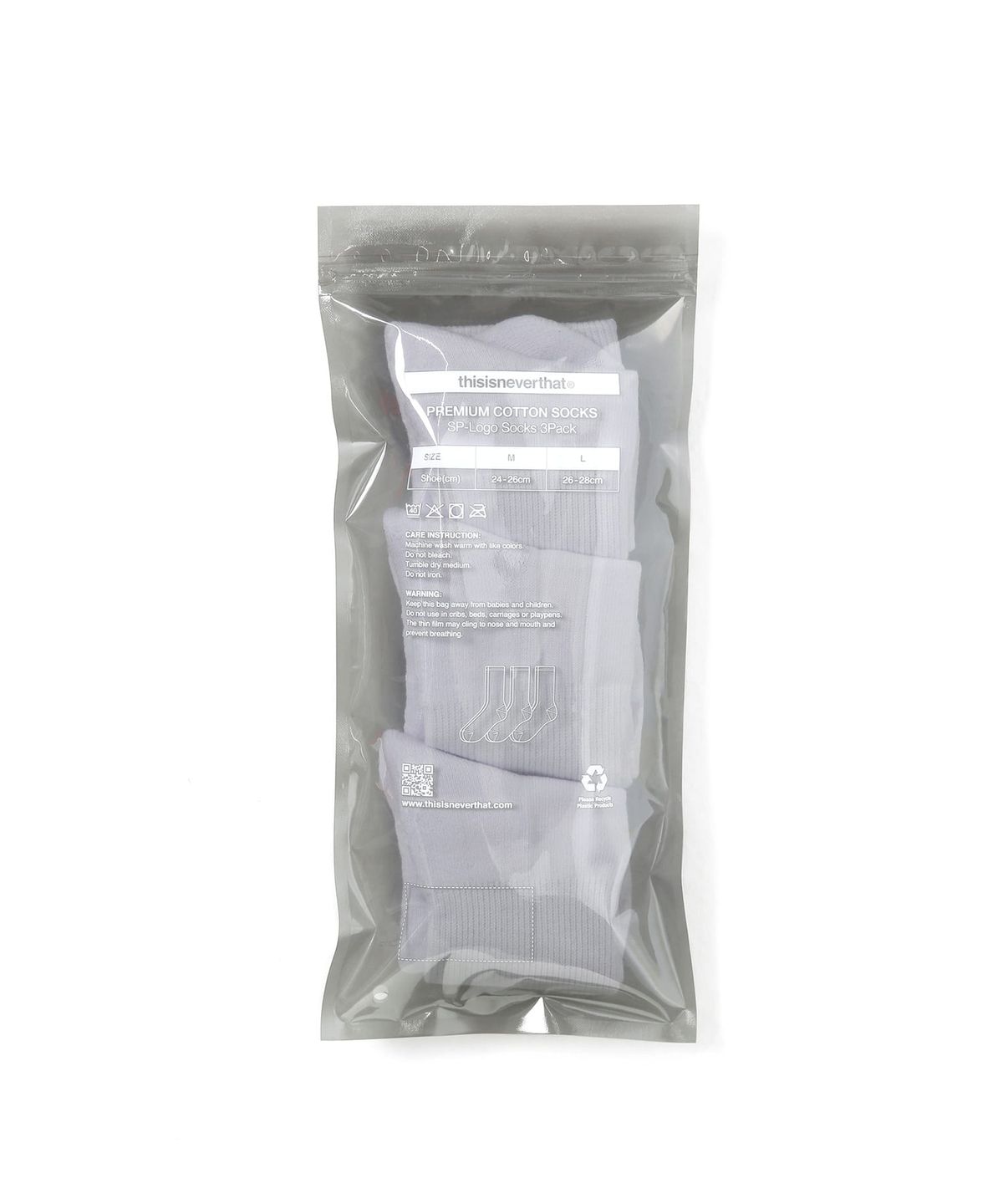 디스이즈네버댓(THISISNEVERTHAT) SP-Logo Socks 3Pack White