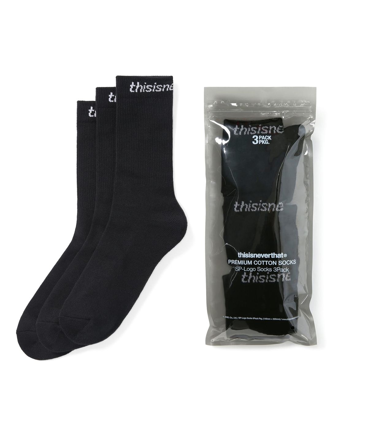 디스이즈네버댓(THISISNEVERTHAT) SP-Logo Socks 3Pack Black
