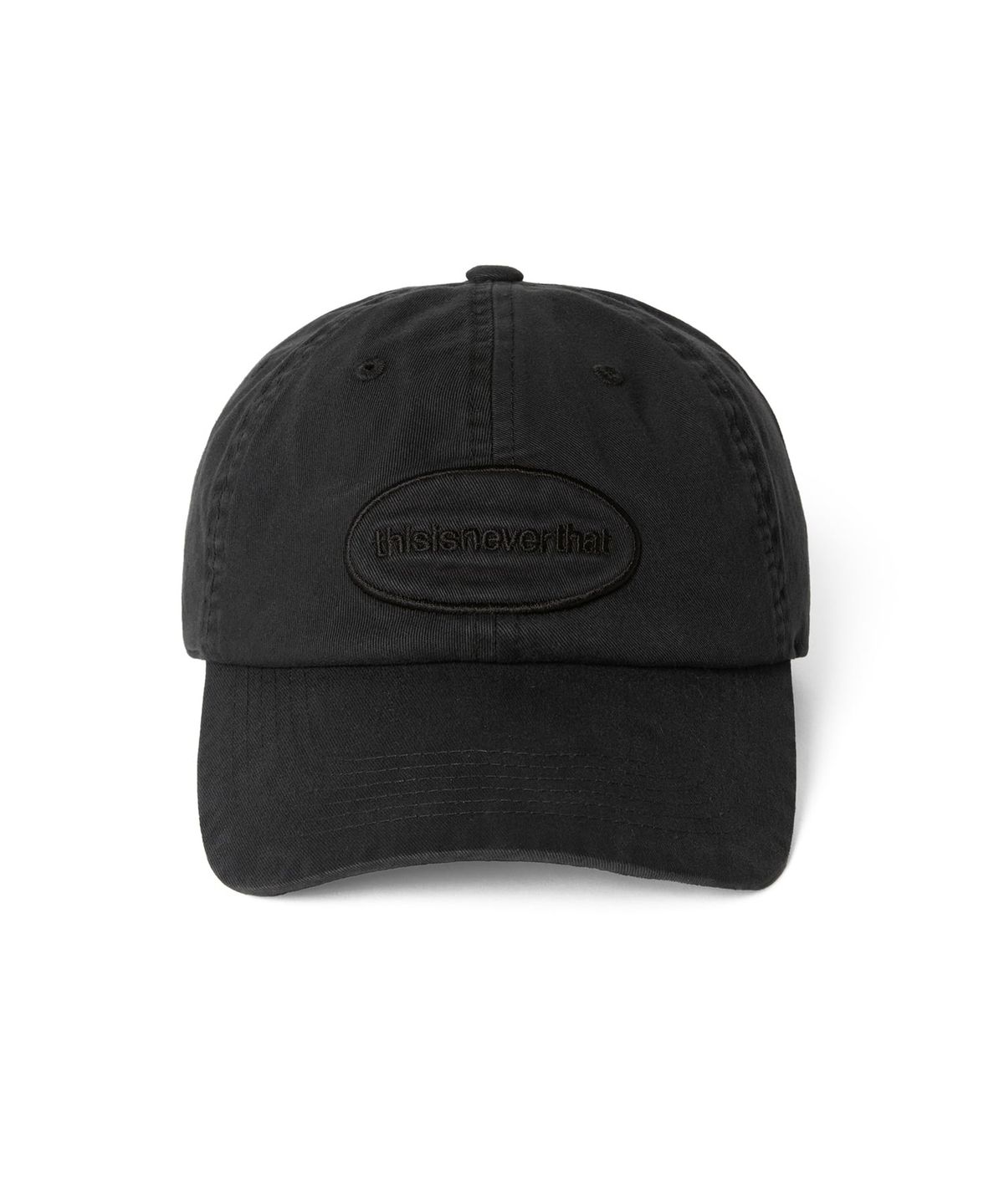 디스이즈네버댓(THISISNEVERTHAT) (SS25) Overdyed E/T-Logo Cap Black