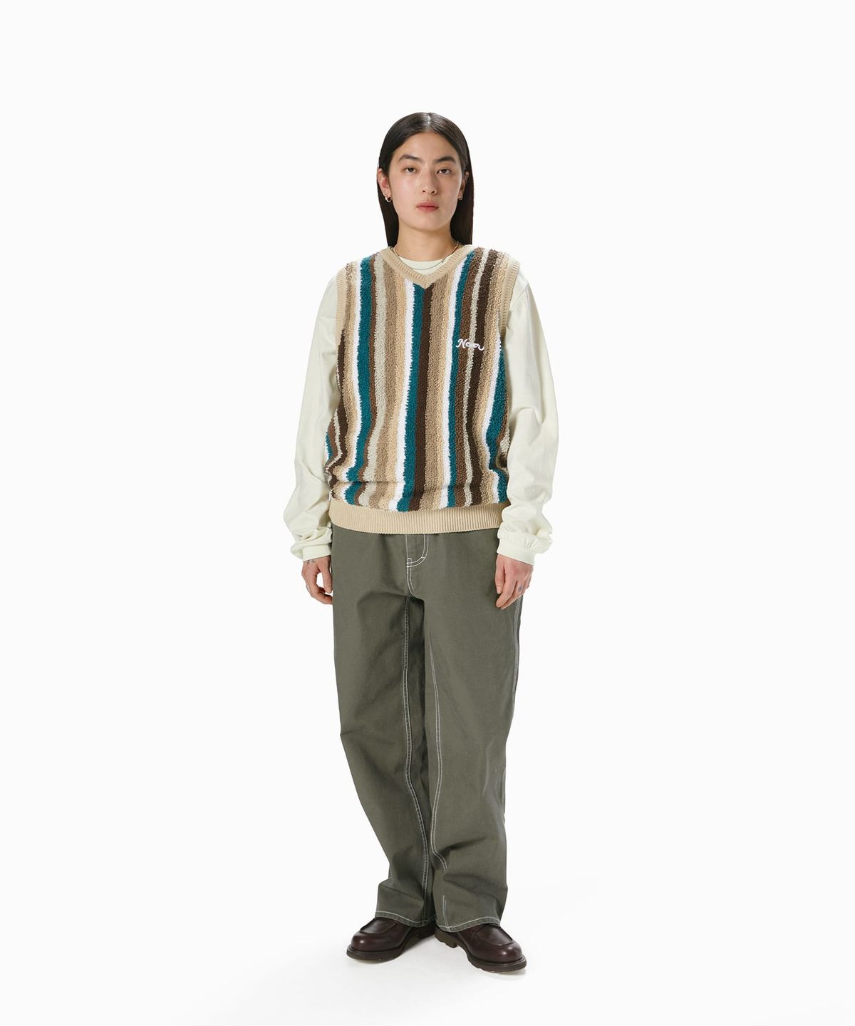 디스이즈네버댓(THISISNEVERTHAT) Contrast Stitch Pant Olive