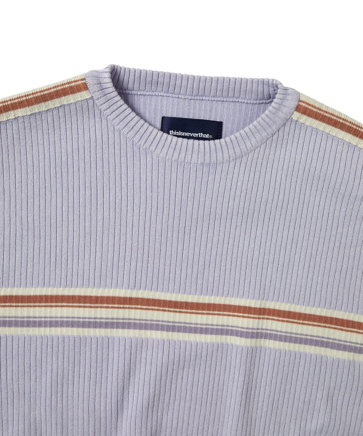 디스이즈네버댓(THISISNEVERTHAT) Striped Knit L/S Top Lavender