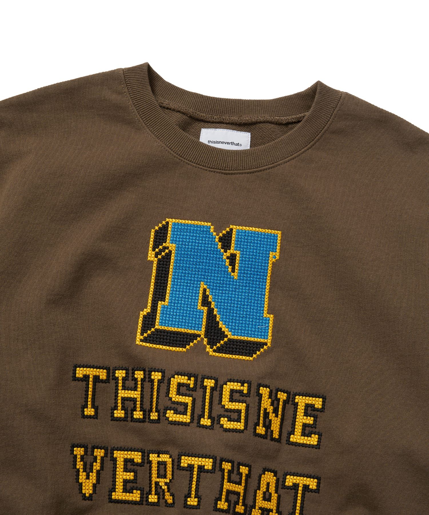 スウェット・トレーナー 25SS thisisneverthat Cross Stitched Crewneck MUSINSA | thisisneverthat® Cross Stitched Crewneck Brown