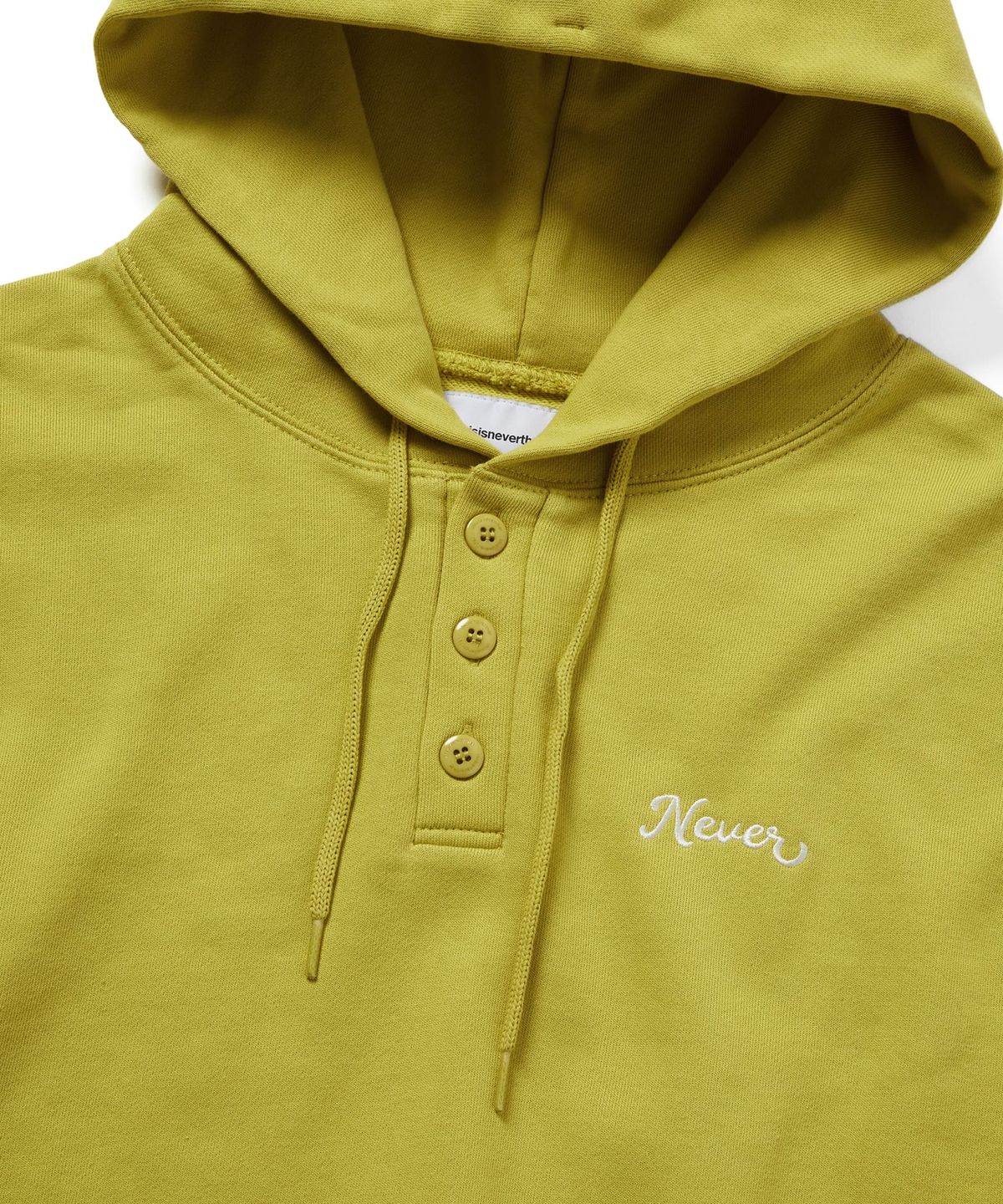 디스이즈네버댓(THISISNEVERTHAT) Quarter Button Hoodie Lime Green
