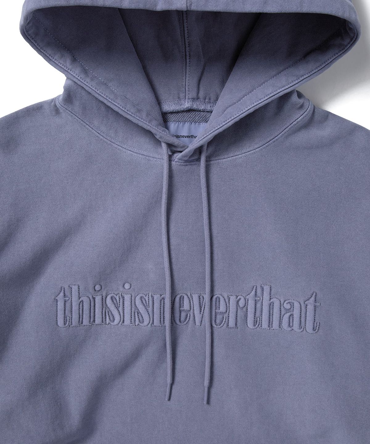 디스이즈네버댓(THISISNEVERTHAT) Overdyed Embroidery Hoodie Purple Grey