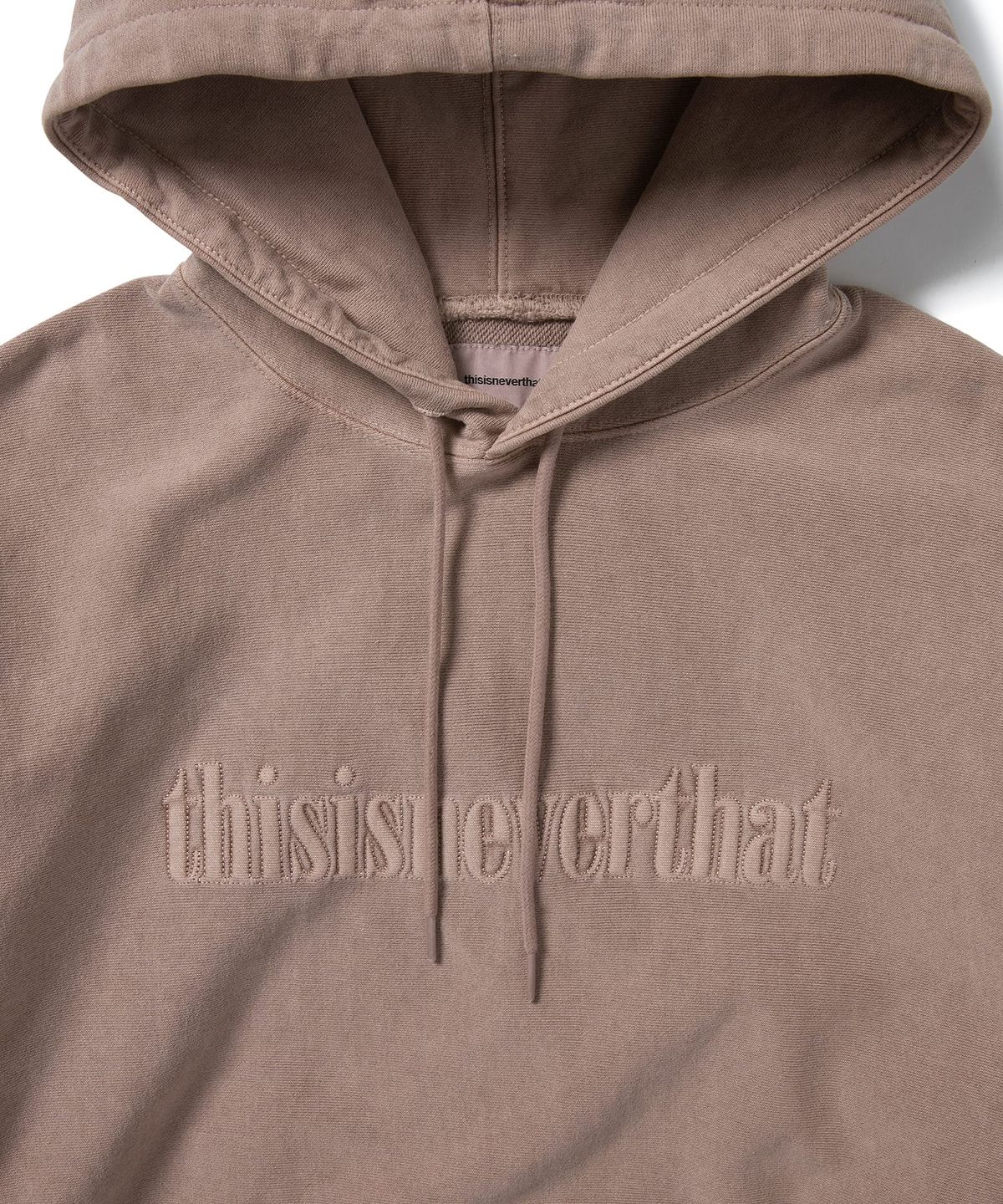 디스이즈네버댓(THISISNEVERTHAT) Overdyed Embroidery Hoodie Dusty Pink