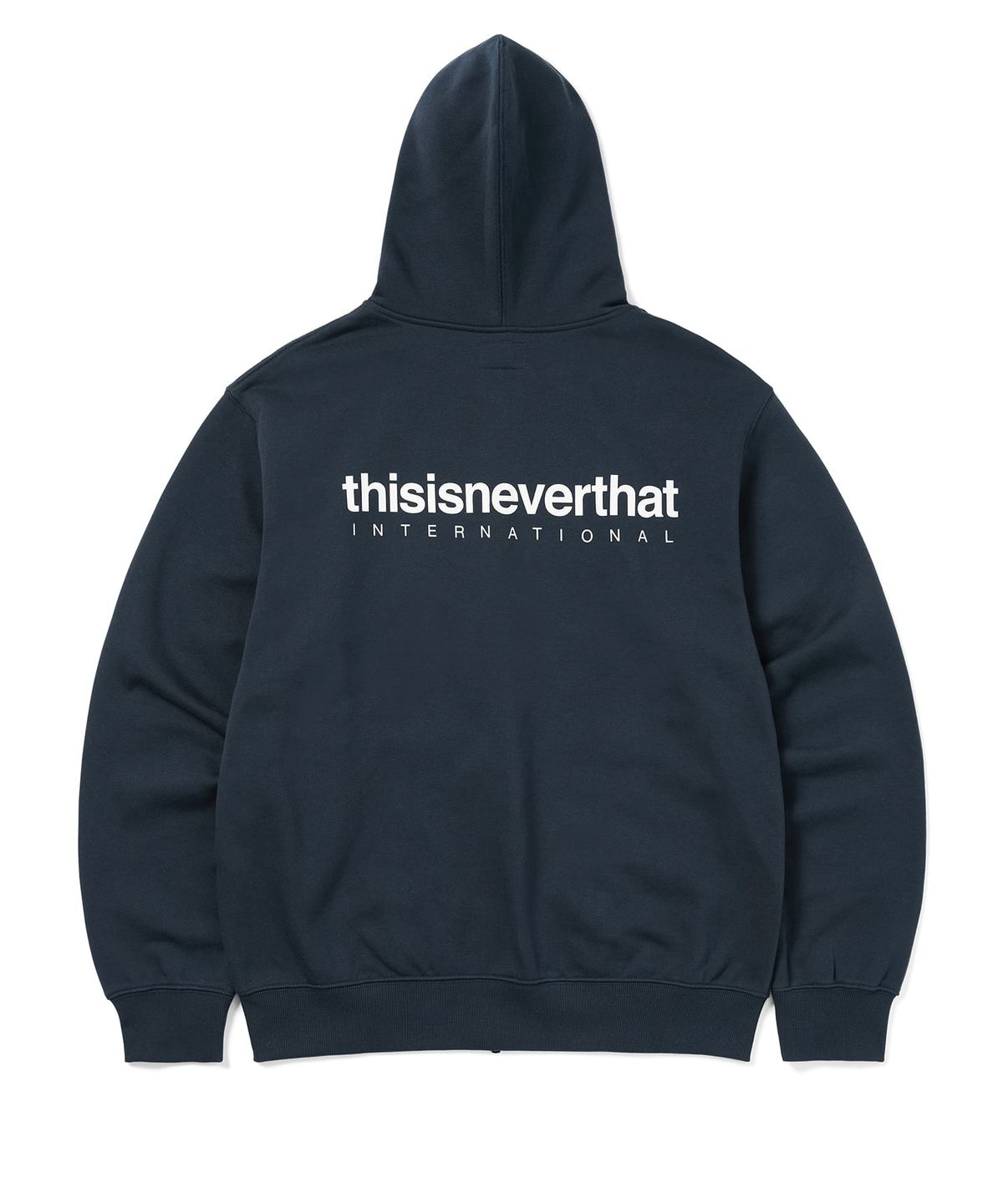 디스이즈네버댓(THISISNEVERTHAT) INTL. Logo Zip Up Hoodie Navy