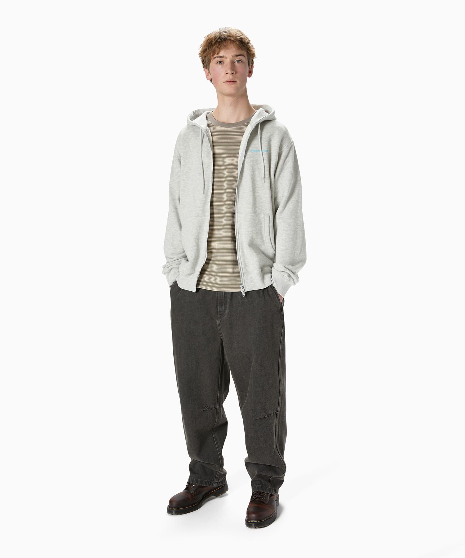 【THISISNEVERTHAT】INTL. Logo Zip Up Hoodie Heather Grey INTL. Logo Zip Up Hoodie - Heather Grey | UP THERE