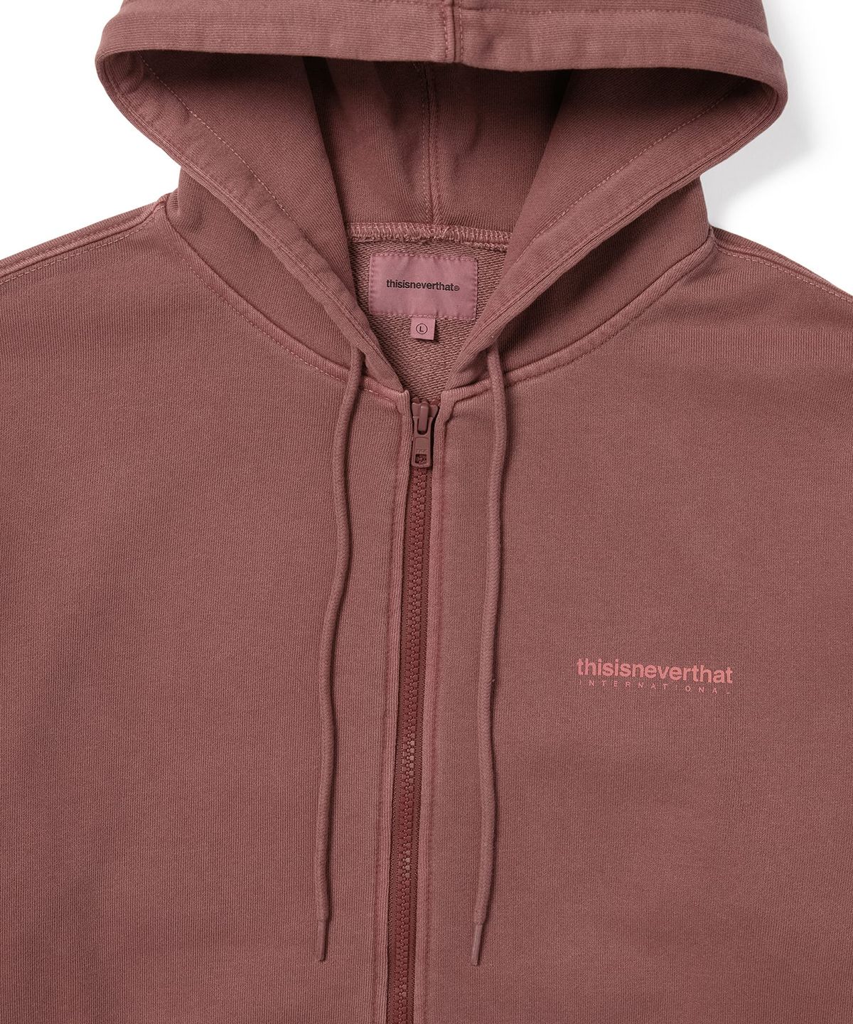 디스이즈네버댓(THISISNEVERTHAT) INTL. Logo Zip Up Hoodie Dried Rose