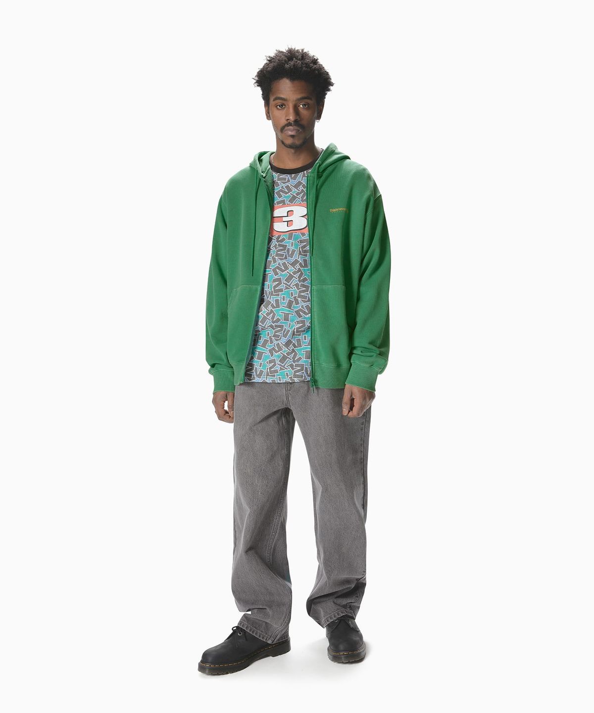 디스이즈네버댓(THISISNEVERTHAT) INTL. Logo Zip Up Hoodie Deep Green