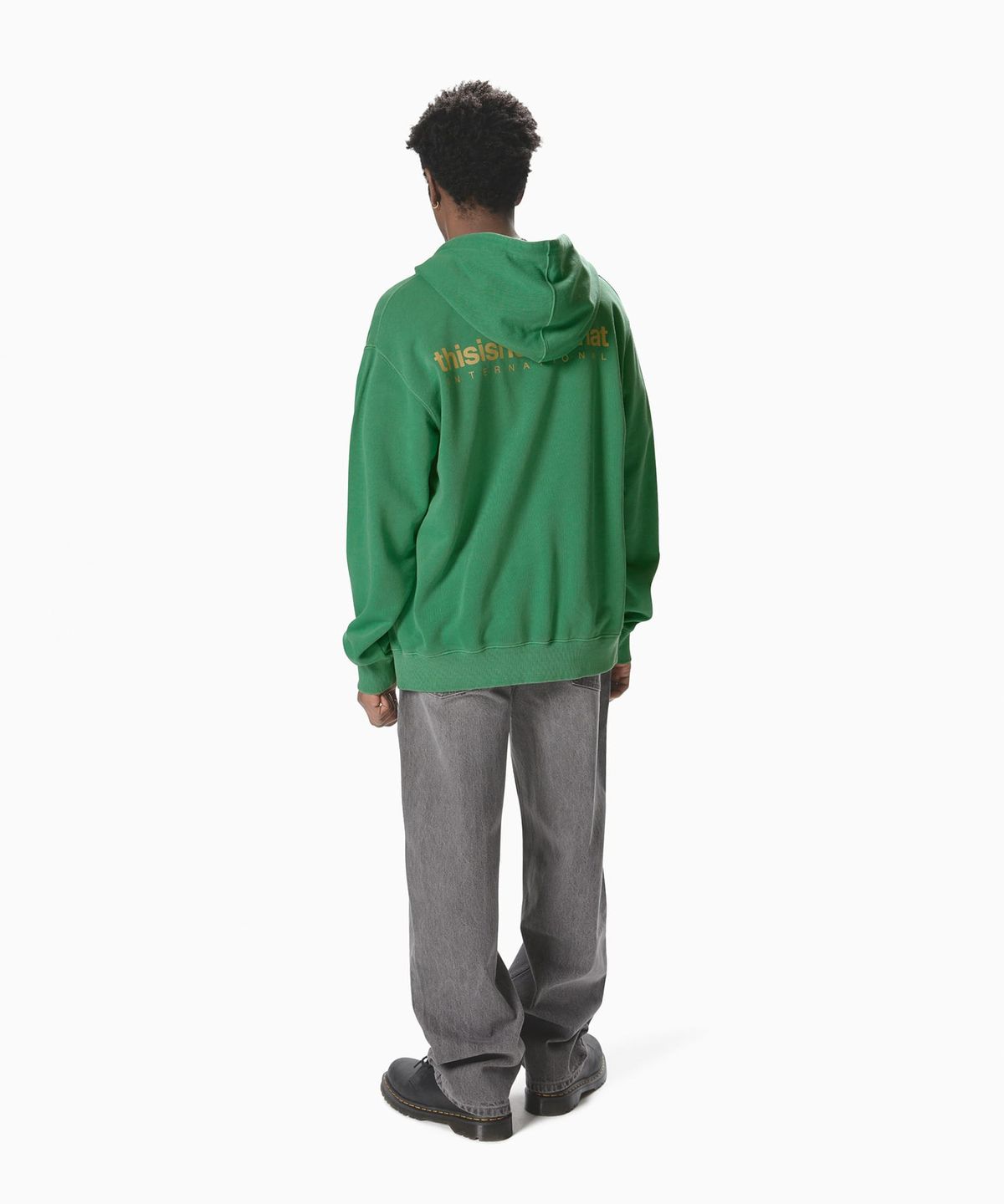 디스이즈네버댓(THISISNEVERTHAT) INTL. Logo Zip Up Hoodie Deep Green