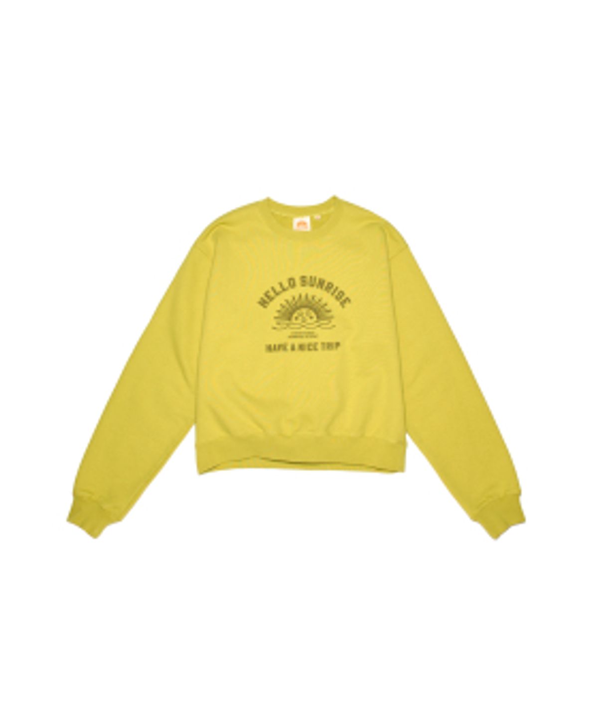 헬로 선라이즈(HELLO SUNRISE) VTG Arch Logo Sweatshirt(W)_Lemon Yellow