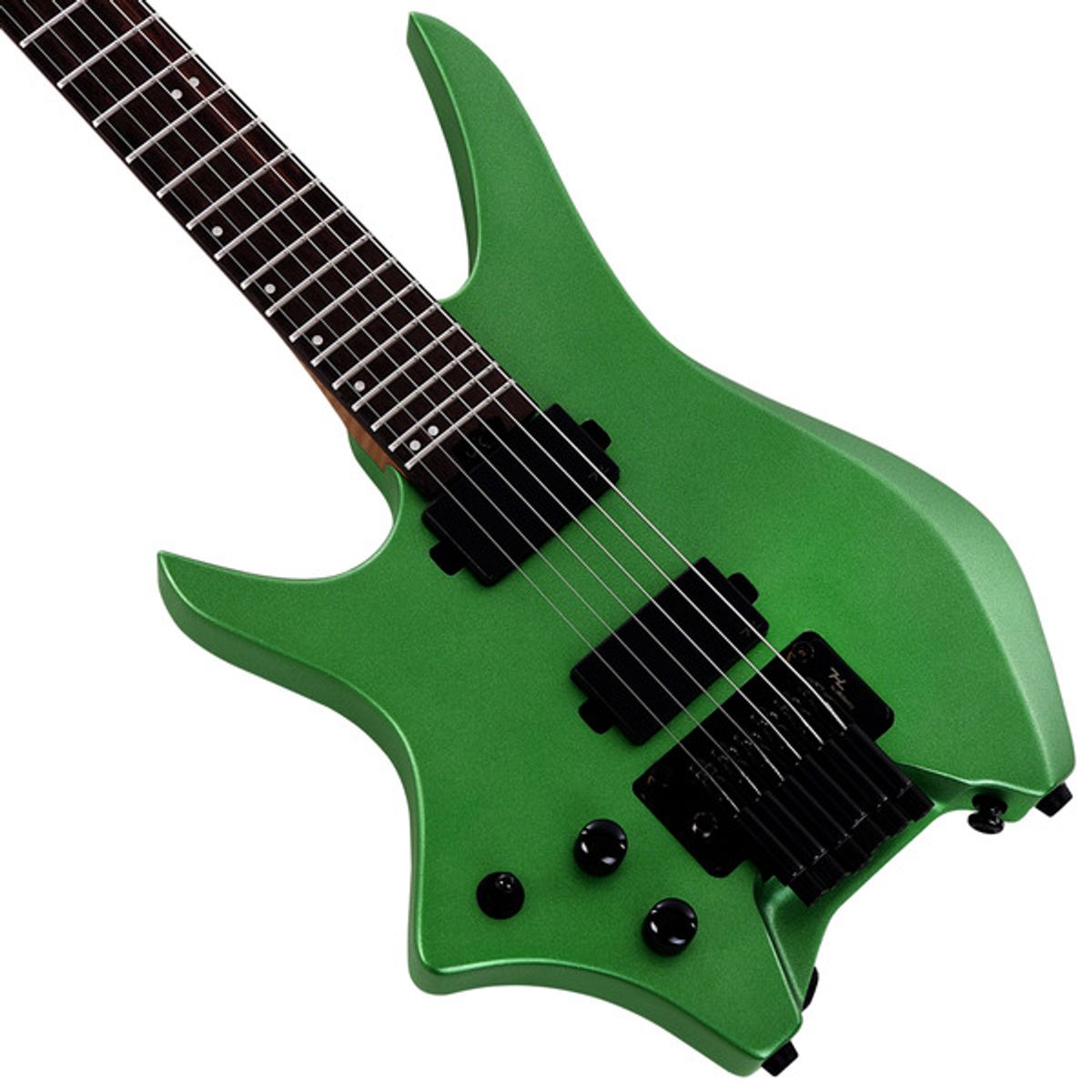 헥스기타(HEXGUITARS) 왼손용 헤드리스 일렉기타 N500L S/MEG 메탈릭 에메랄드 그린