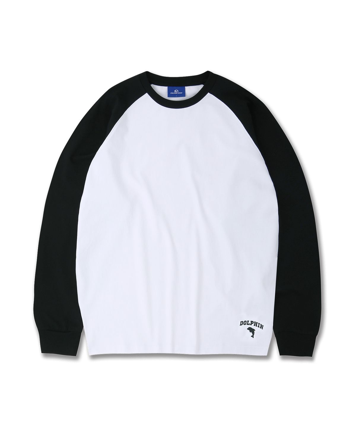 돌핀웨이브어패럴(DOLPHIN WAVE APPAREL) [세트] 돌핀 실리콘프린트 라글란 긴팔티셔츠+원턱 스웨트 쇼츠