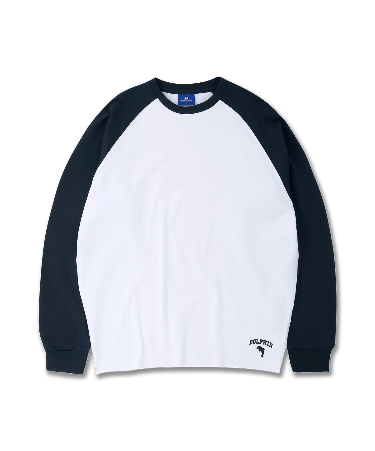 돌핀웨이브어패럴(DOLPHIN WAVE APPAREL) [세트] 돌핀 실리콘프린트 라글란 긴팔티셔츠+원턱 스웨트 쇼츠