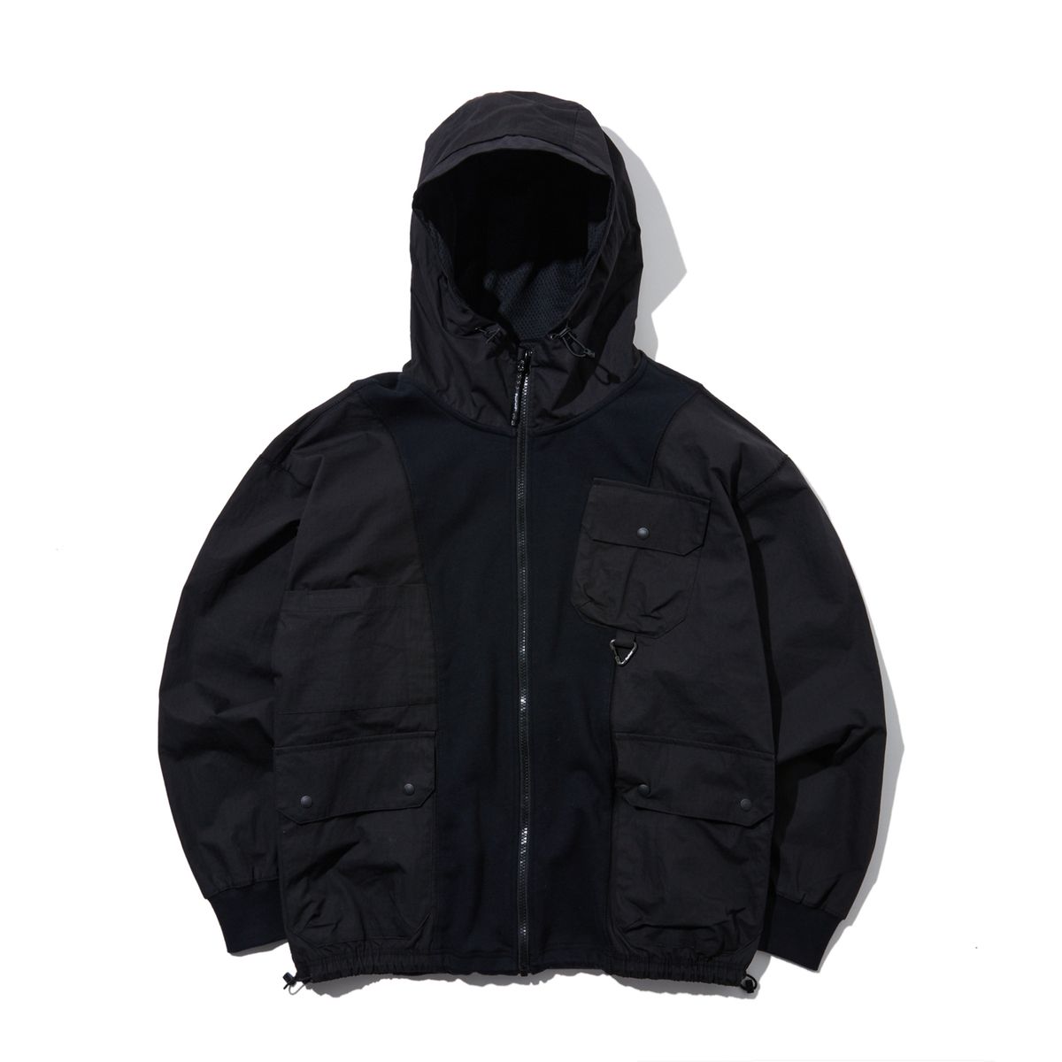 펜필드(PENFIELD) CN 믹스드 유틸리티 포켓 후디 스웨트 자켓 블랙_FR1KH61U