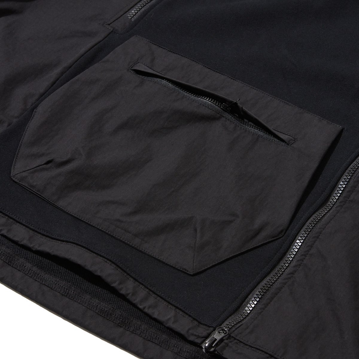 펜필드(PENFIELD) CN 믹스드 오픈 후디 스웨트 자켓 블랙_FR1KH50U