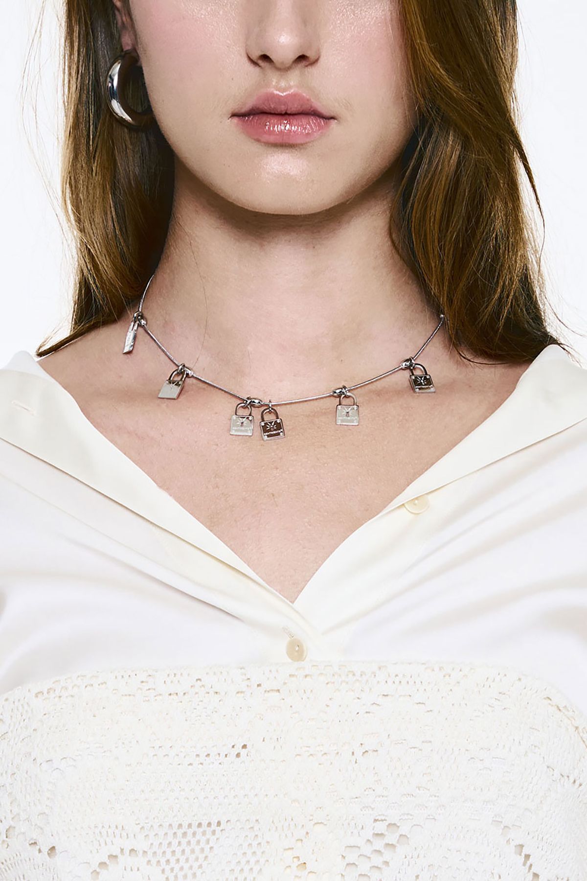 센티멍(SENTIMENTS) NO.574 [SILVER] LOCK LAYERED NECKLACE