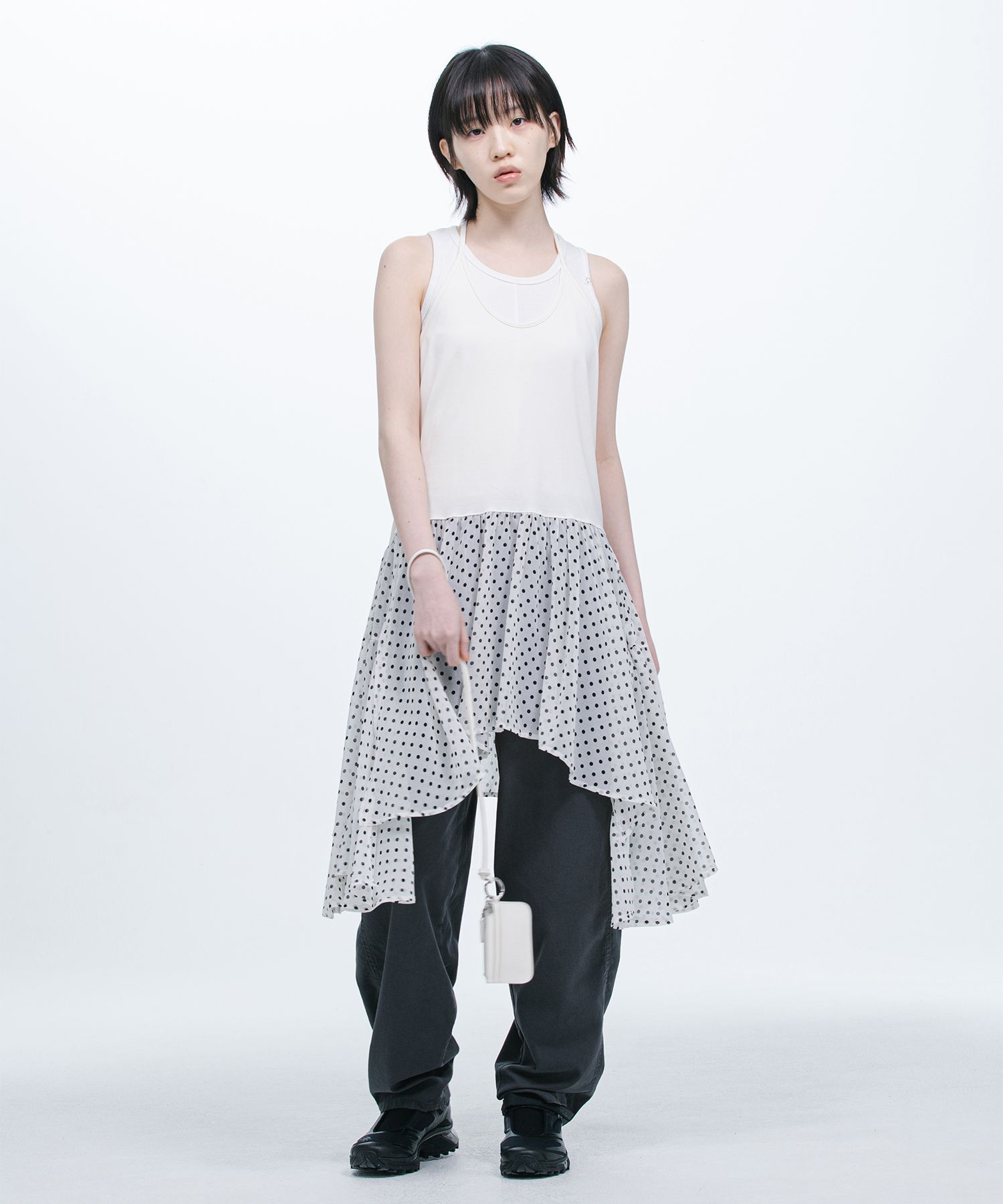 【OHESHIO】25ss LAYERED HALTER DRESS Callaia Tulle Mini Halter Dress