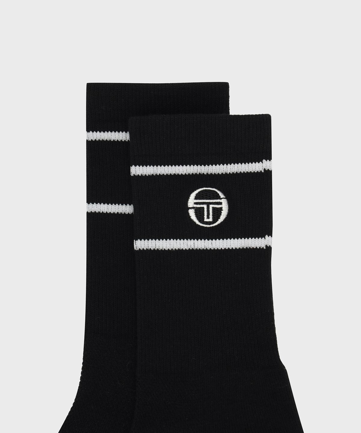 세르지오 타키니(SERGIO TACCHINI) U 쿨핏 스트라이프 크루 삭스 (Black)