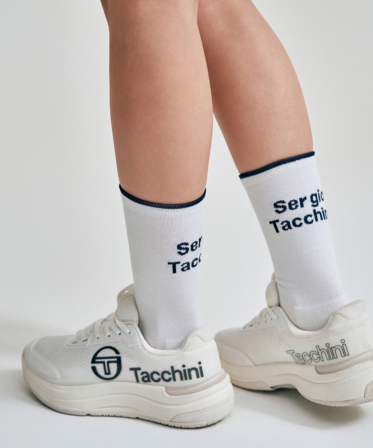 세르지오 타키니(SERGIO TACCHINI) U 백 레터링 하이 삭스 (White)
