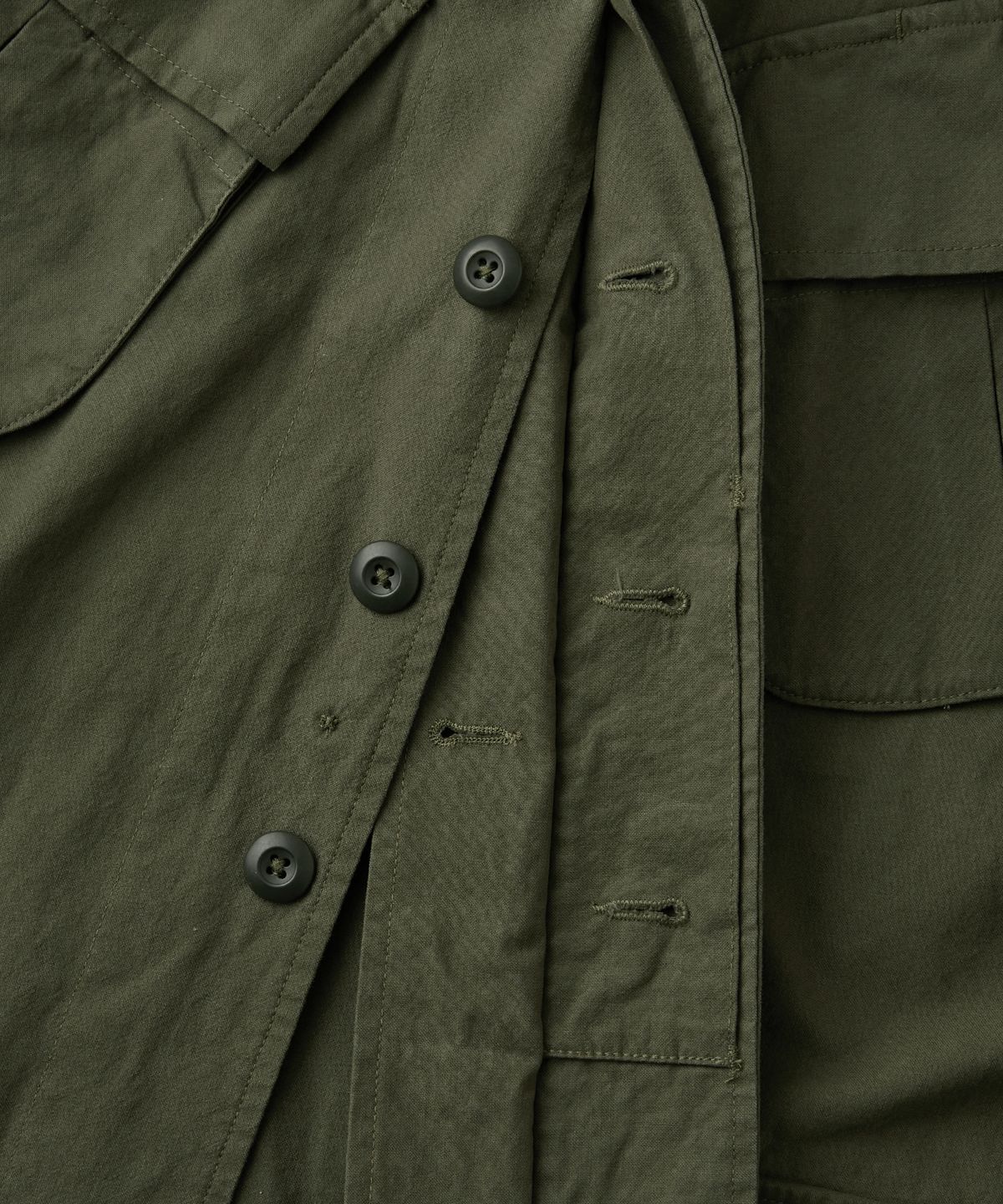 아웃스탠딩(OUTSTANDING) 2ND POPLIN JUNGLE FATIGUE JACKET_OLIVE