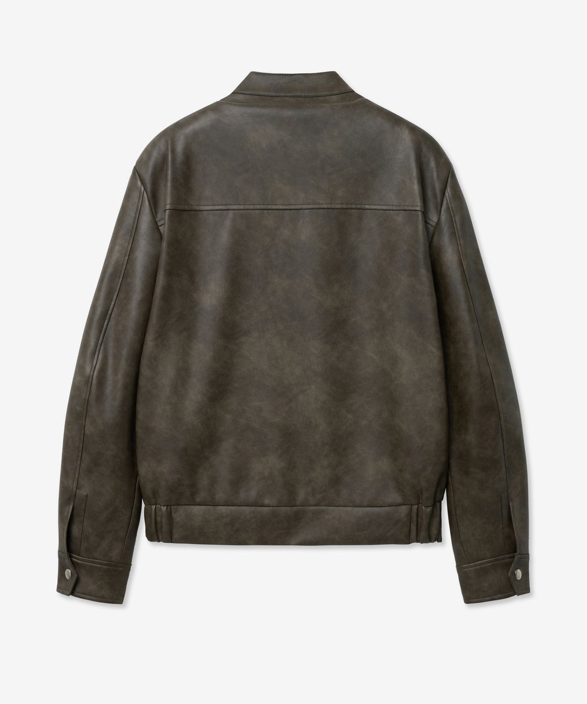 티엔지티(TNGT) Faux Leather Bike Jumper (Grayish Khaki) TNJU5E105K2