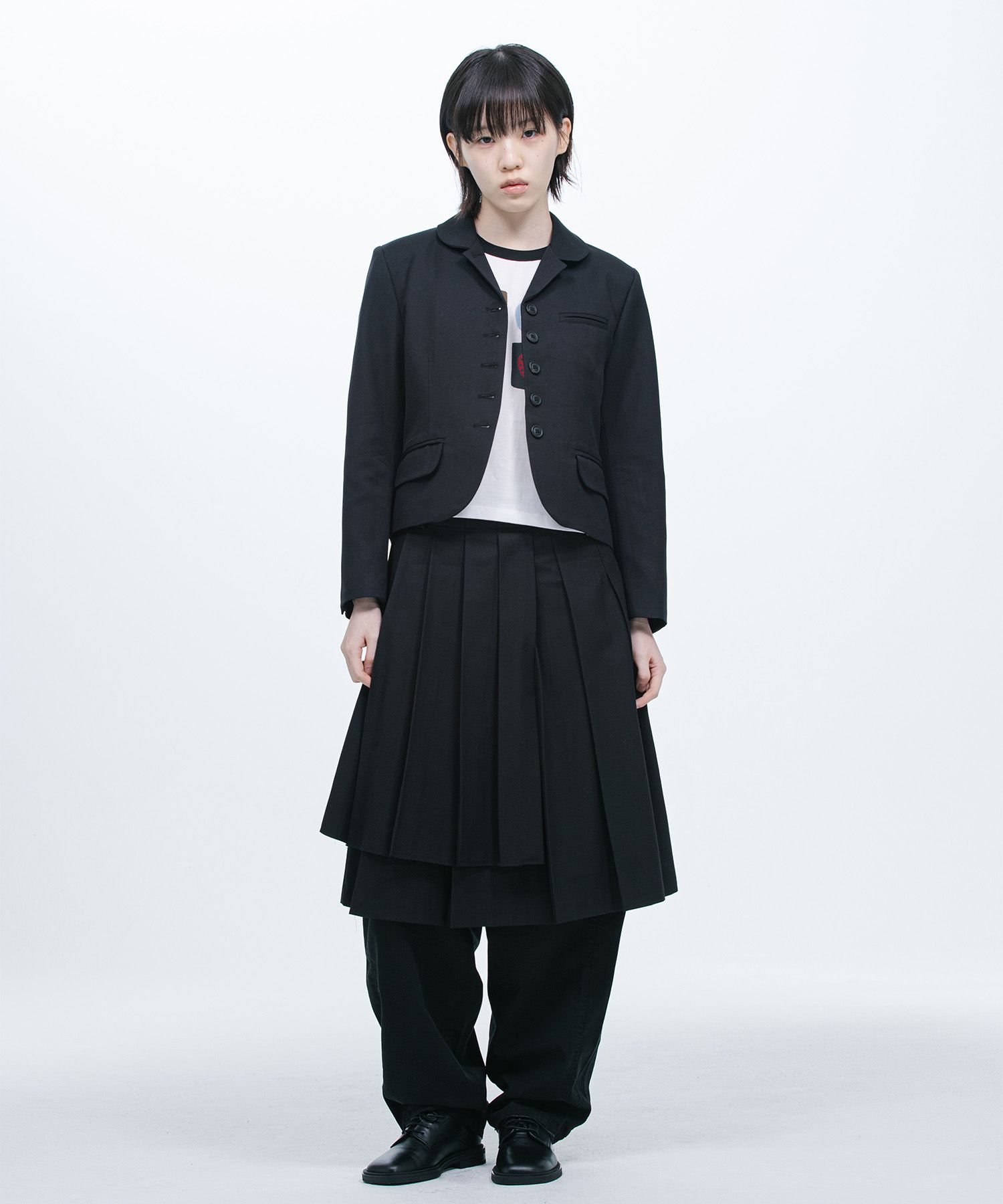 [OHESHIO] PLEATED LAYERED SKIRT ★人気★ MUSINSA公式 | OHESHIO PLEATED LAYERED SKIRT, BLACK