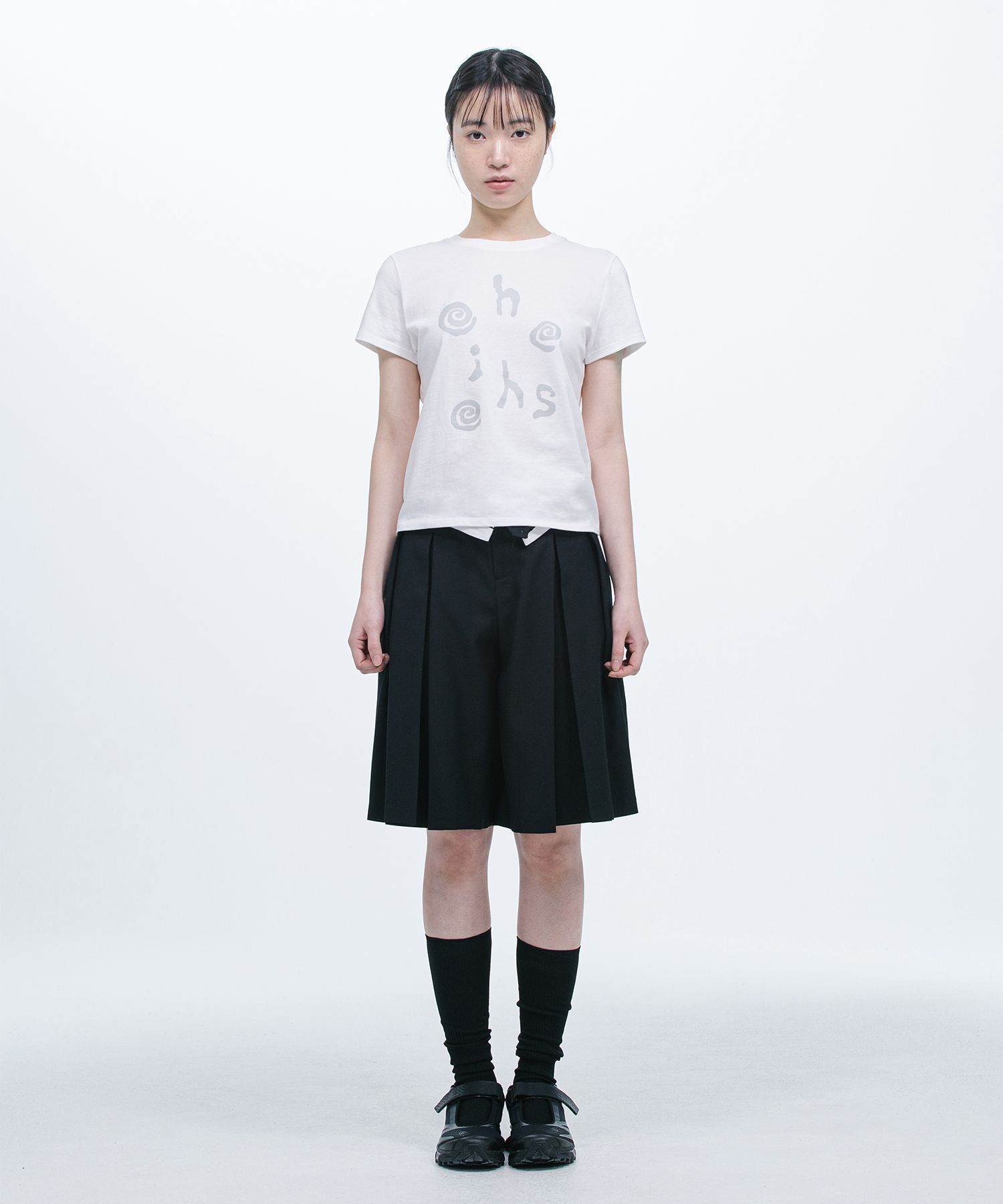 OHESHIO ■ PLEATS SKIRT MIDI PANTS ショートパンツ MUSINSA公式 | OHESHIO PLEATS SKIRT MIDI PANTS, BLACK