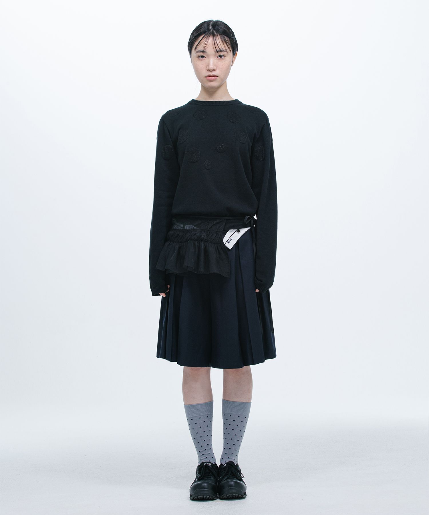 【OHESHIO】25ss PLEATS SKIRT MIDI PANTS MUSINSA公式 | OHESHIO PLEATS SKIRT MIDI PANTS, NAVY