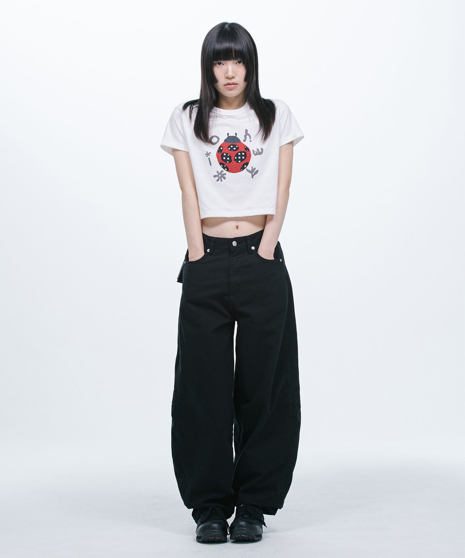 【OHESHIO】25ss WIDE CURVED PANTS MUSINSA | OHESHIO WIDE CURVED PANTS, BLACK